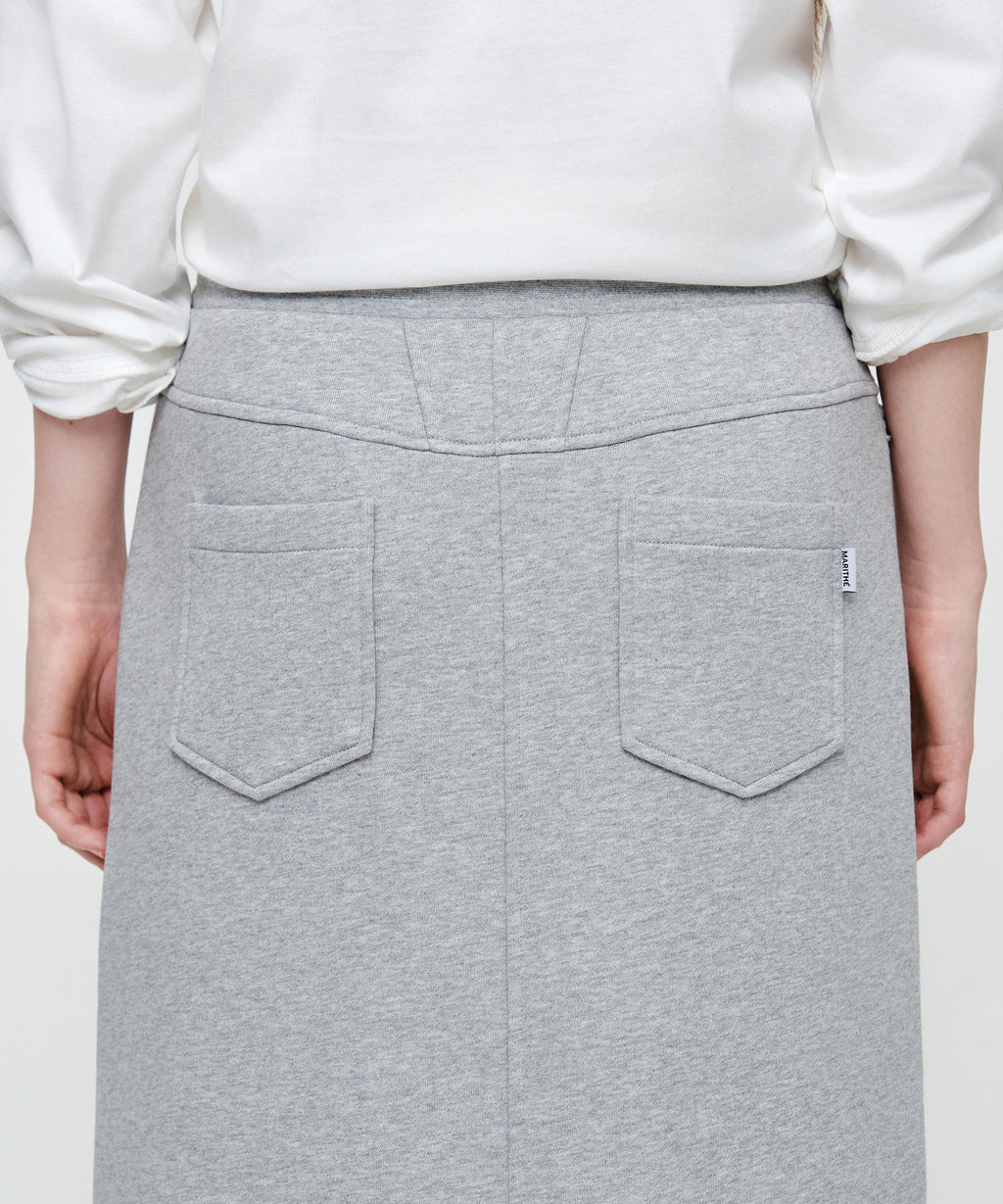 Marithe & Francois Girbaud - Classic Logo Long Sweat Skirt (Heather Gray) product image 3 | TRAB K-Fashion Australia