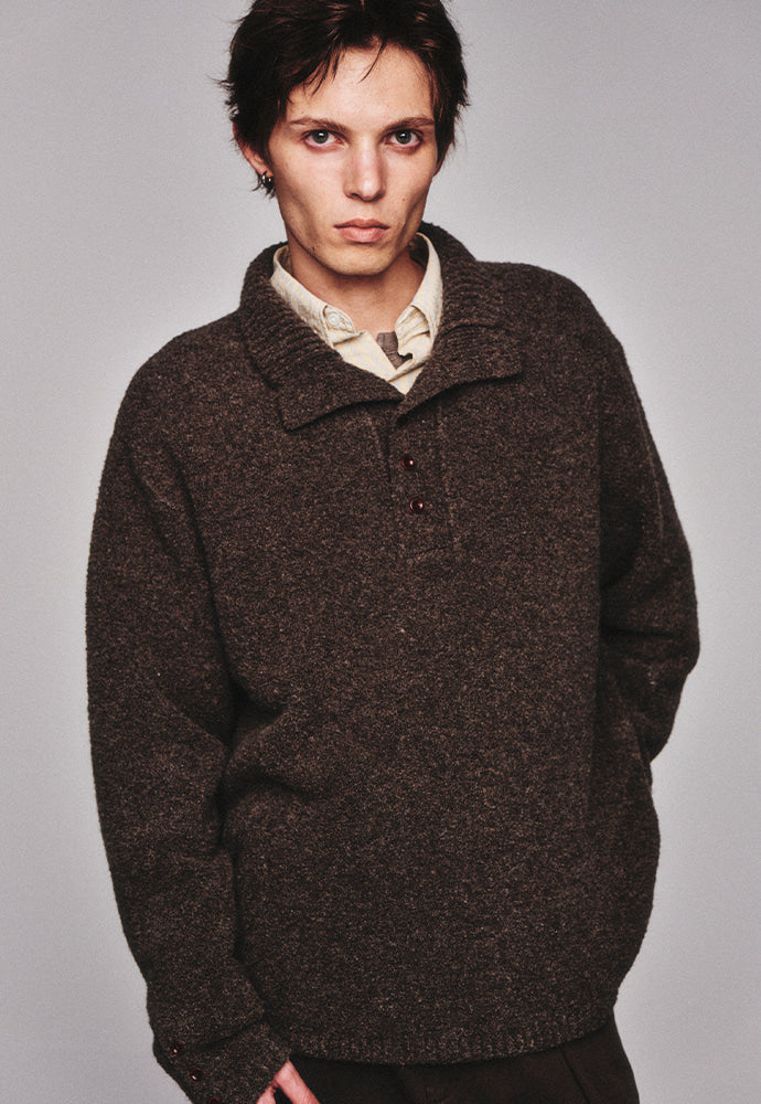 Art if acts - Alpaca Blended Button Down Turtle Neck Knit (Vintage Wood) product image 6 | TRAB K-Fashion Australia