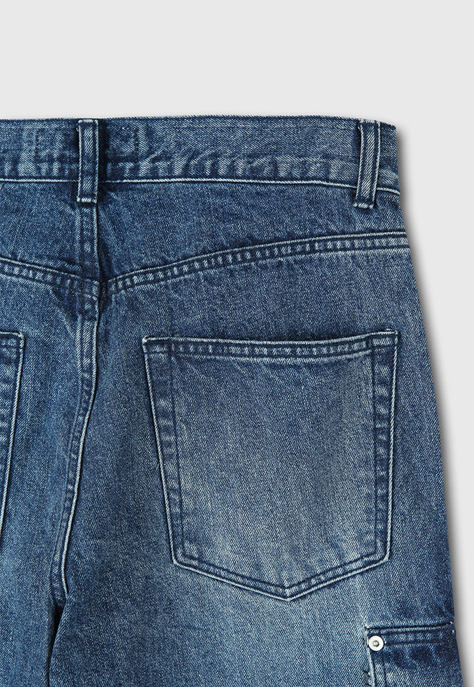 Tonywack - Relaxed Cut Denim Cargo Jeans (Faded Mid Blue) product image 12 | TRAB K-Fashion Australia