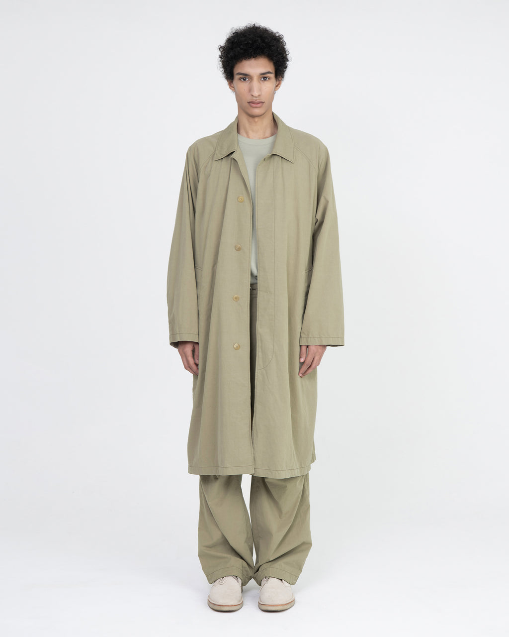 Brownyard - Washed Balmacaan Coat (Dark Beige) product image 1 | TRAB K-Fashion Australia