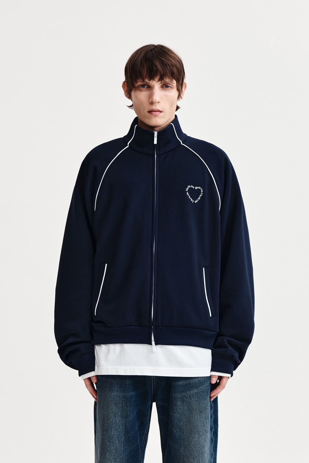 Matin Kim - Heart Logo Track Jumper (Navy) product image 10 | TRAB K-Fashion Australia