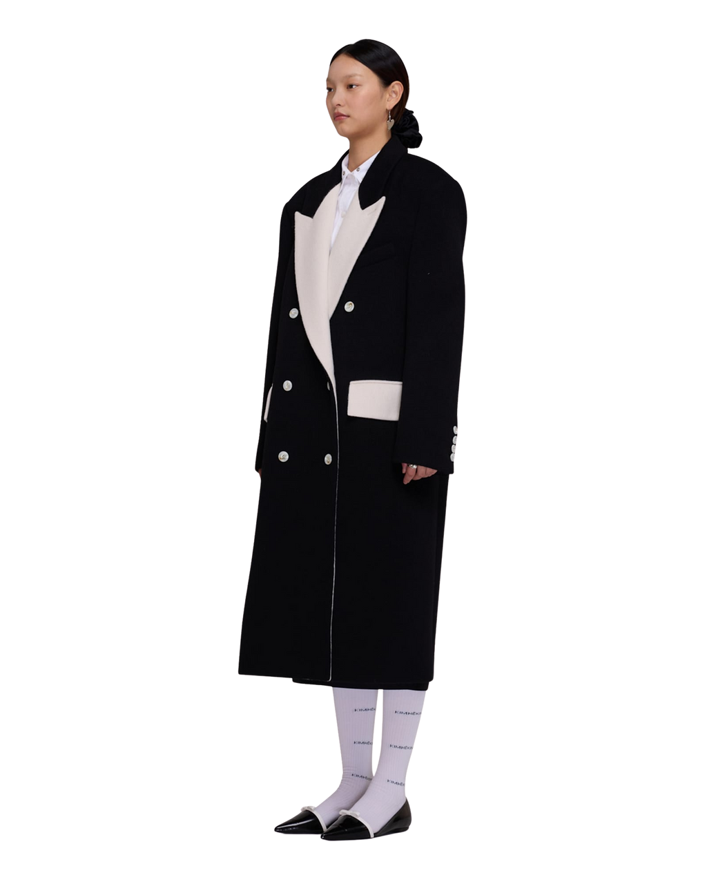 Kimhe Kim - Bi Color Double Breasted Coat (Black/Ivory) product image 8 | TRAB K-Fashion Australia