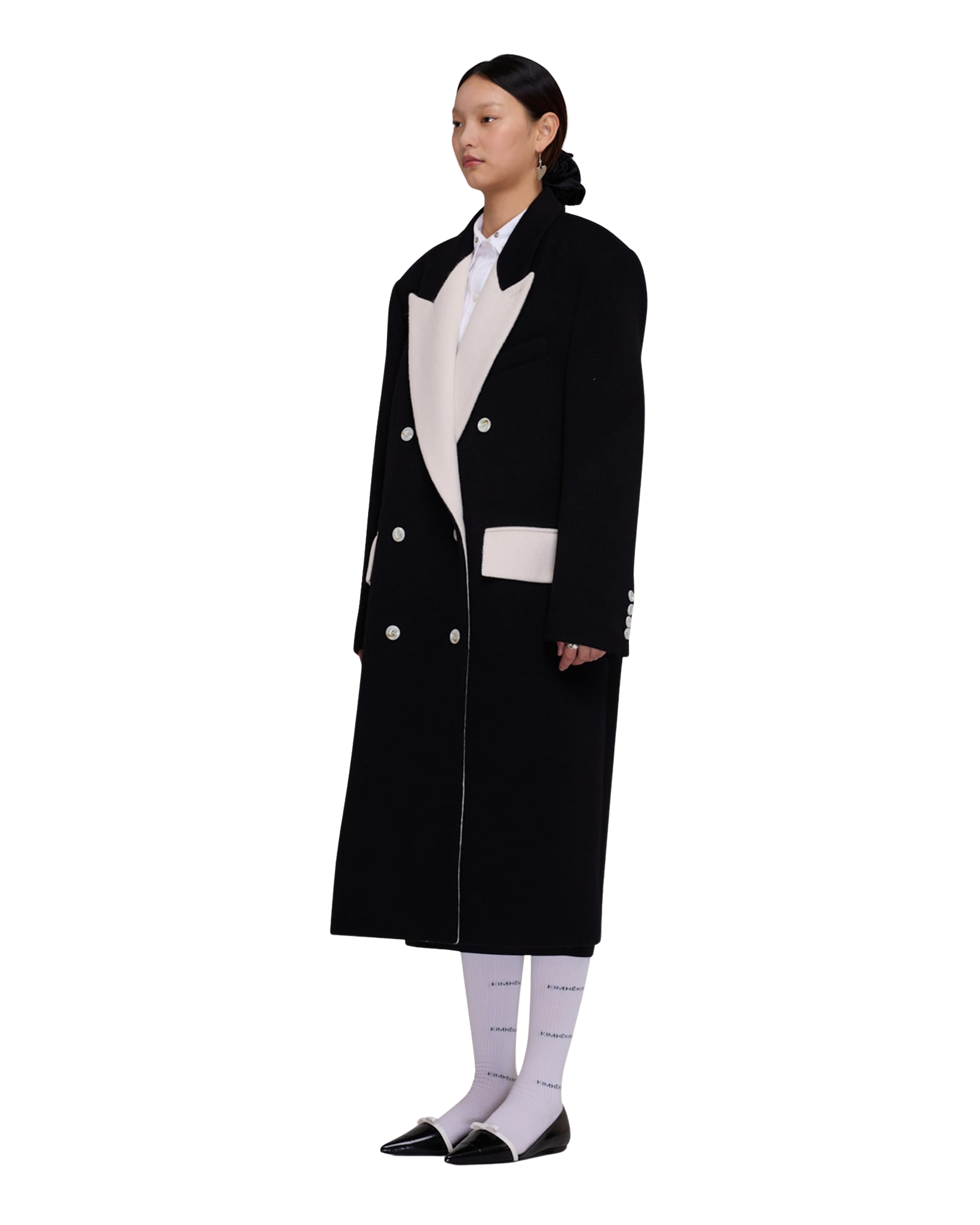 Kimhe Kim - Bi Color Double Breasted Coat (Black/Ivory) product image 8 | TRAB K-Fashion Australia