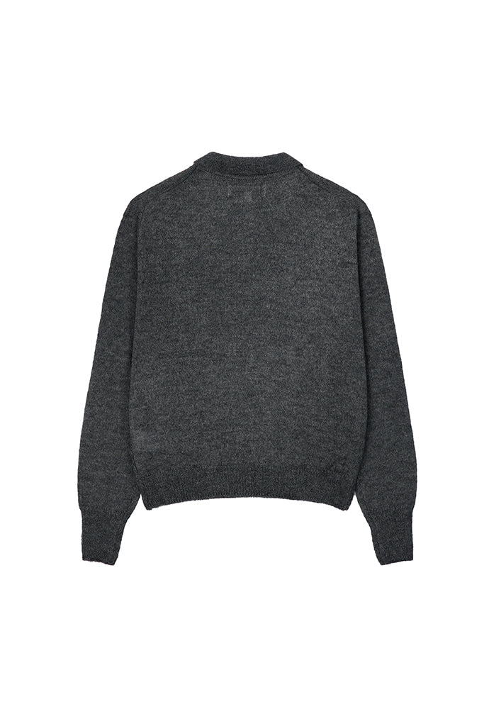Tonywack - Italian Fabric Brushed Mohair Polo Knit (Charcoal) product image 6 | TRAB K-Fashion Australia