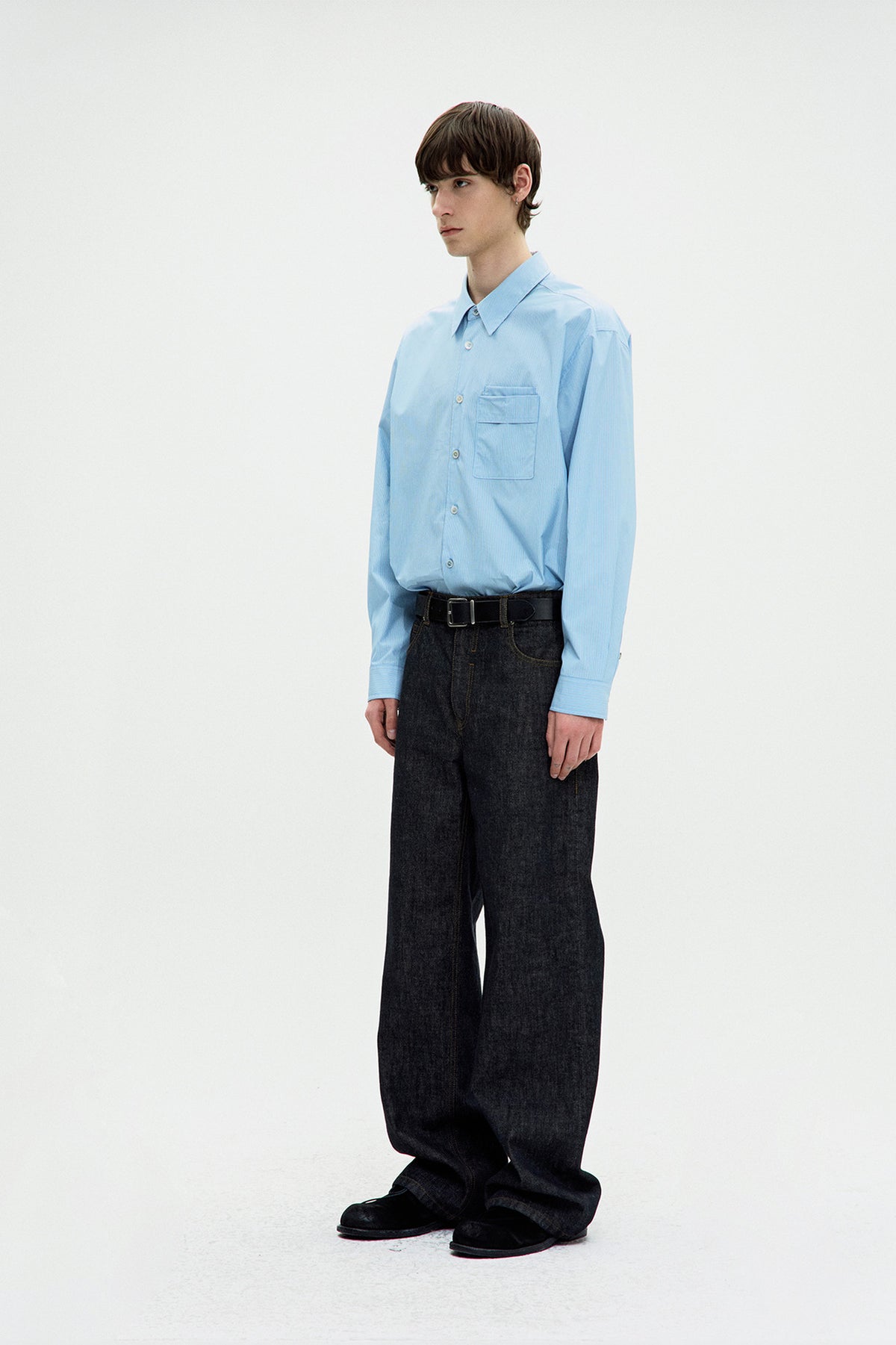 Coor - Vintage Finish Cow Leather Belt (Black) product image 2 | TRAB K-Fashion Australia