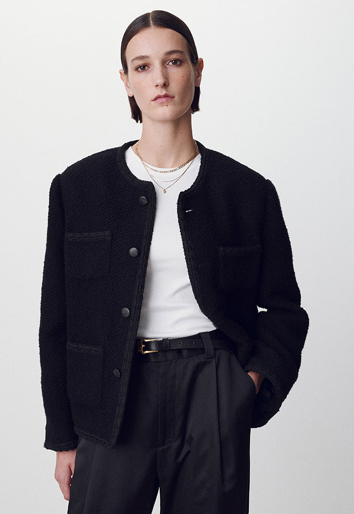 Tonywack - Wool Blend Bouclé Tweed Jacket (Black) product image 1 | TRAB K-Fashion Australia