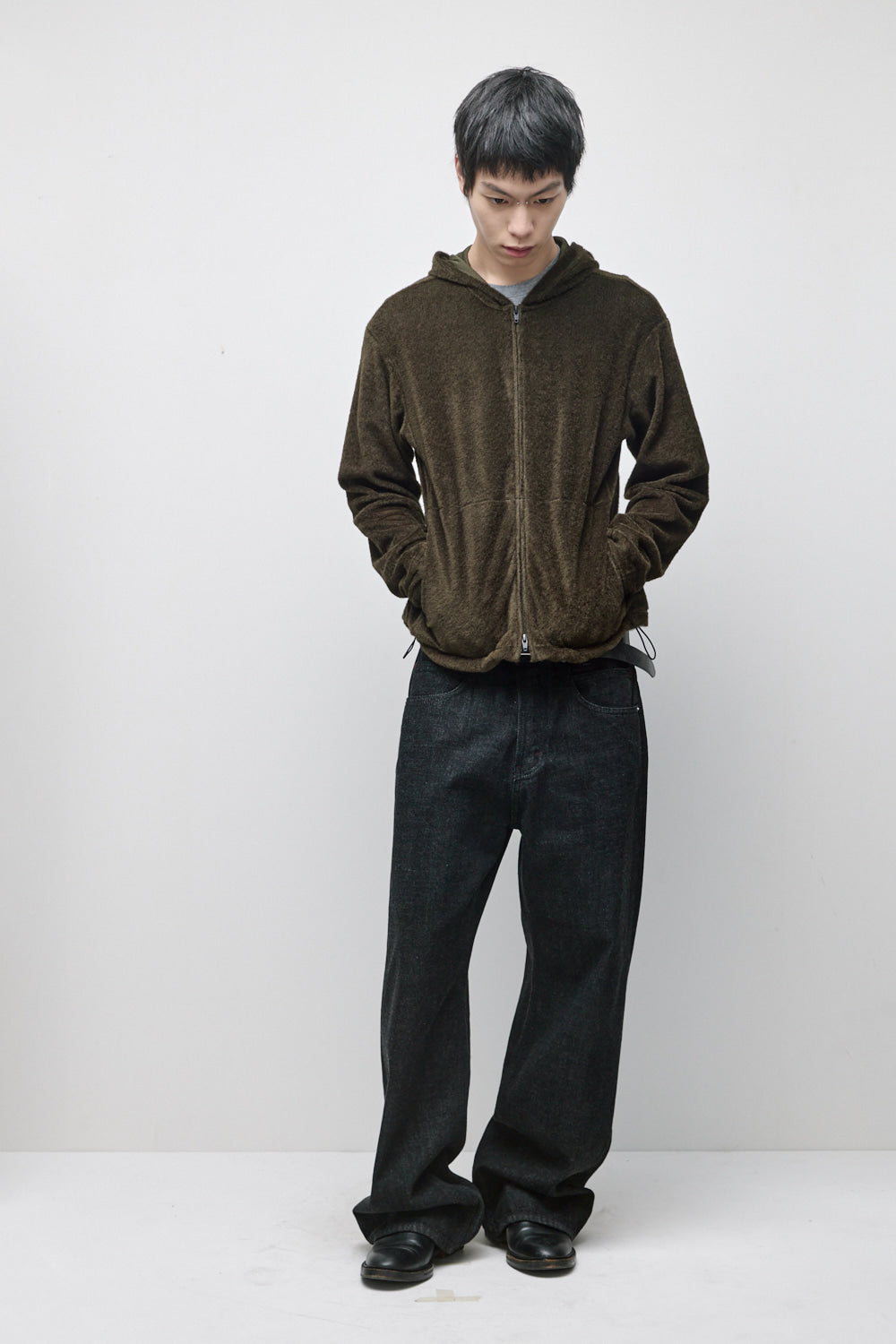 Hatchingroom - Fuzzy Mesh Hoodie (Khaki) product image 12 | TRAB K-Fashion Australia