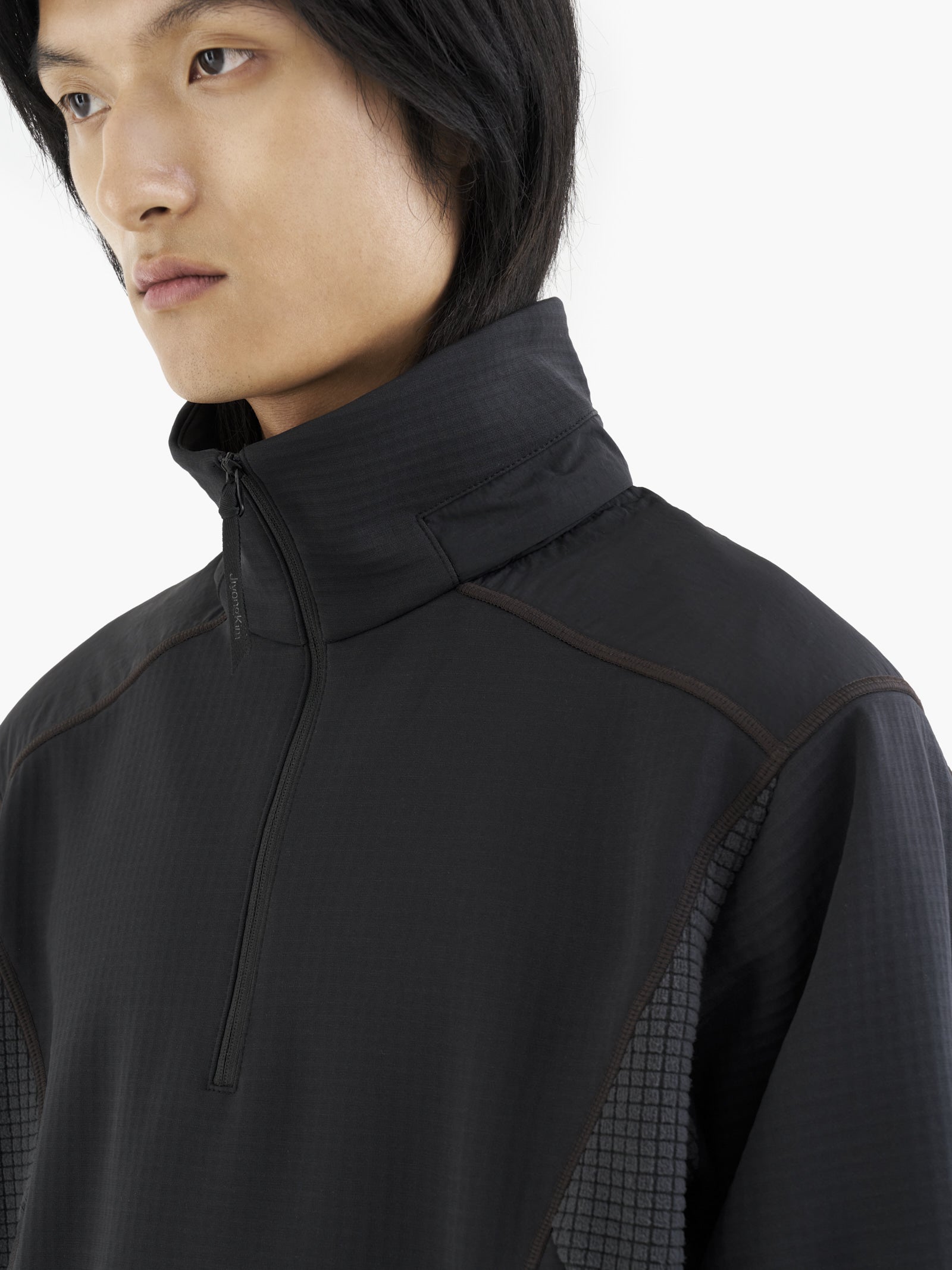 Jiyong Kim - Hooded Half Zip-Up (Black) product image 7 | TRAB K-Fashion Australia