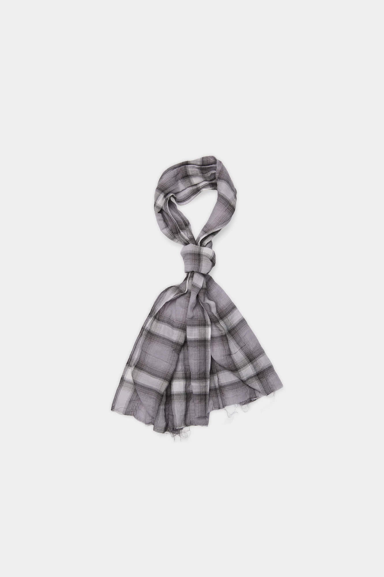 Coor - Ombre Checked Raw-Cut Scarf (Purple) product image 1 | TRAB K-Fashion Australia