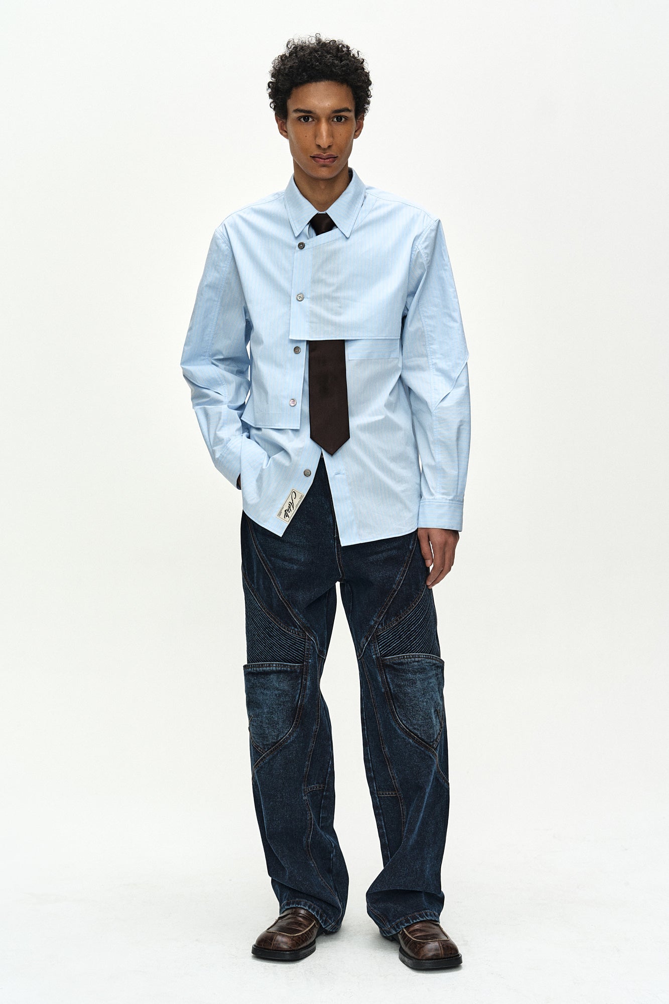 Andersson Bell - Maey Stripe Layered Shirt (blue Stripe) (Blue Stripe) product image 3 | TRAB K-Fashion Australia