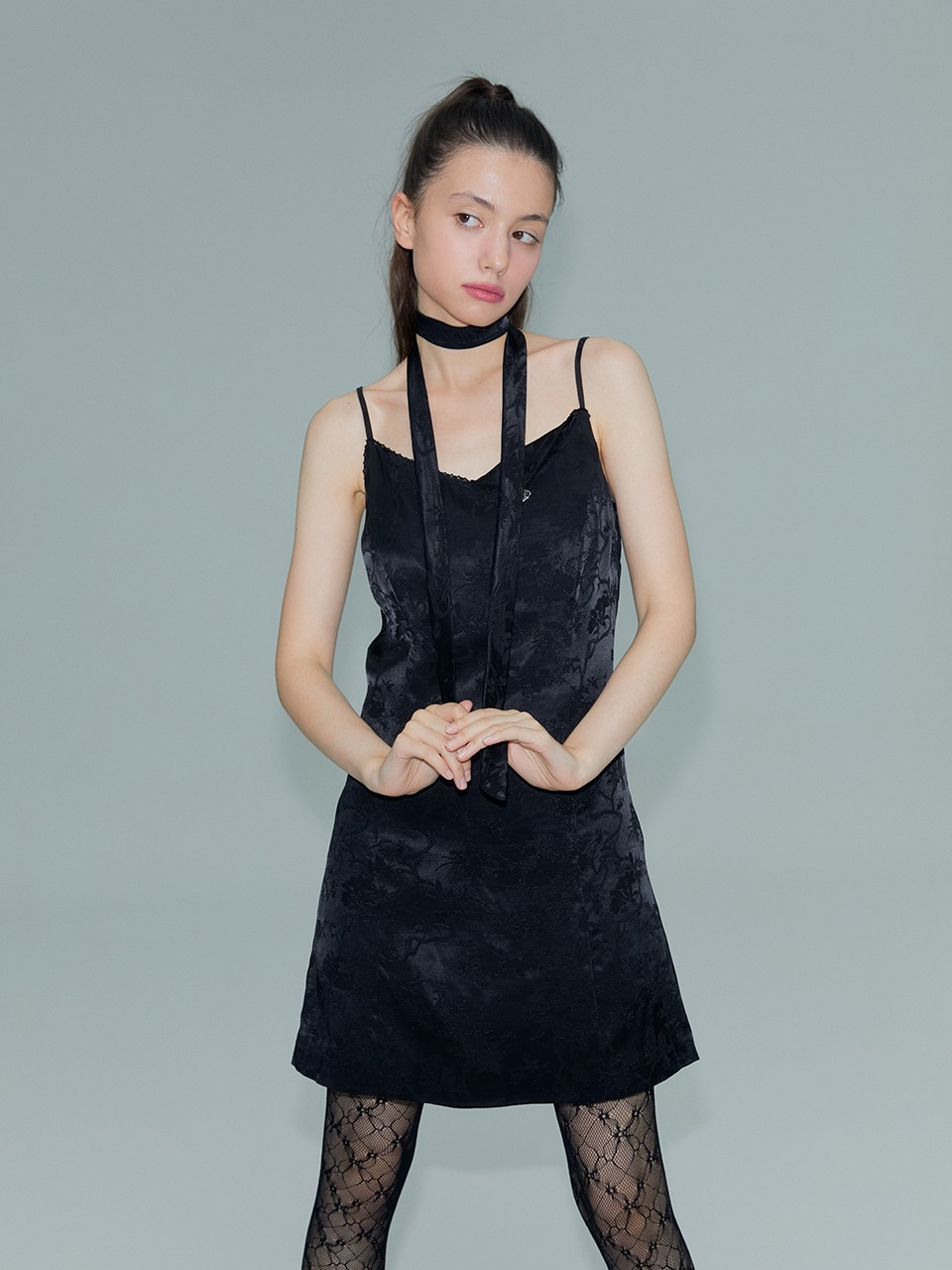 Margarin Fingers - Scarf Slip One-Piece (Black) product image 1 | TRAB K-Fashion Australia