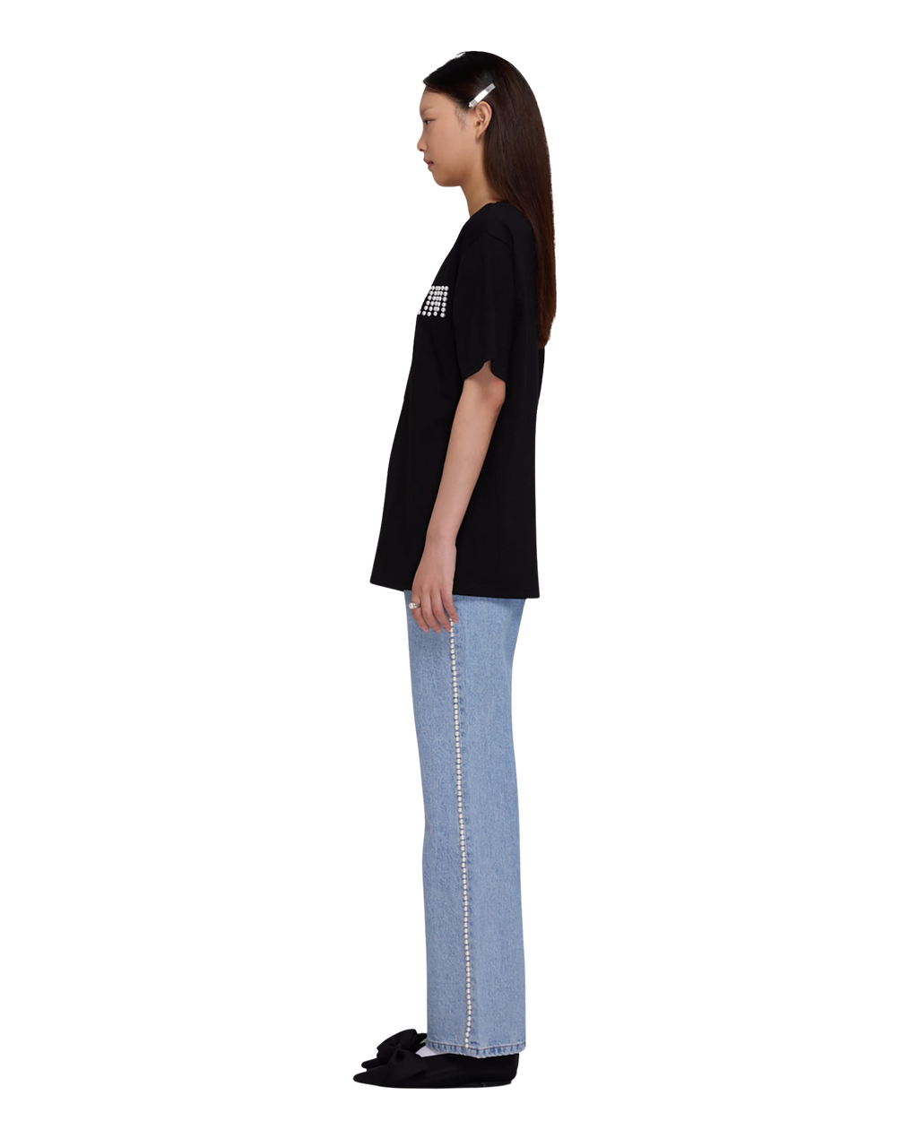 Kimhe Kim - Pearl Embellished Wide Leg Denim Pants (Sky Blue) product image 13 | TRAB K-Fashion Australia