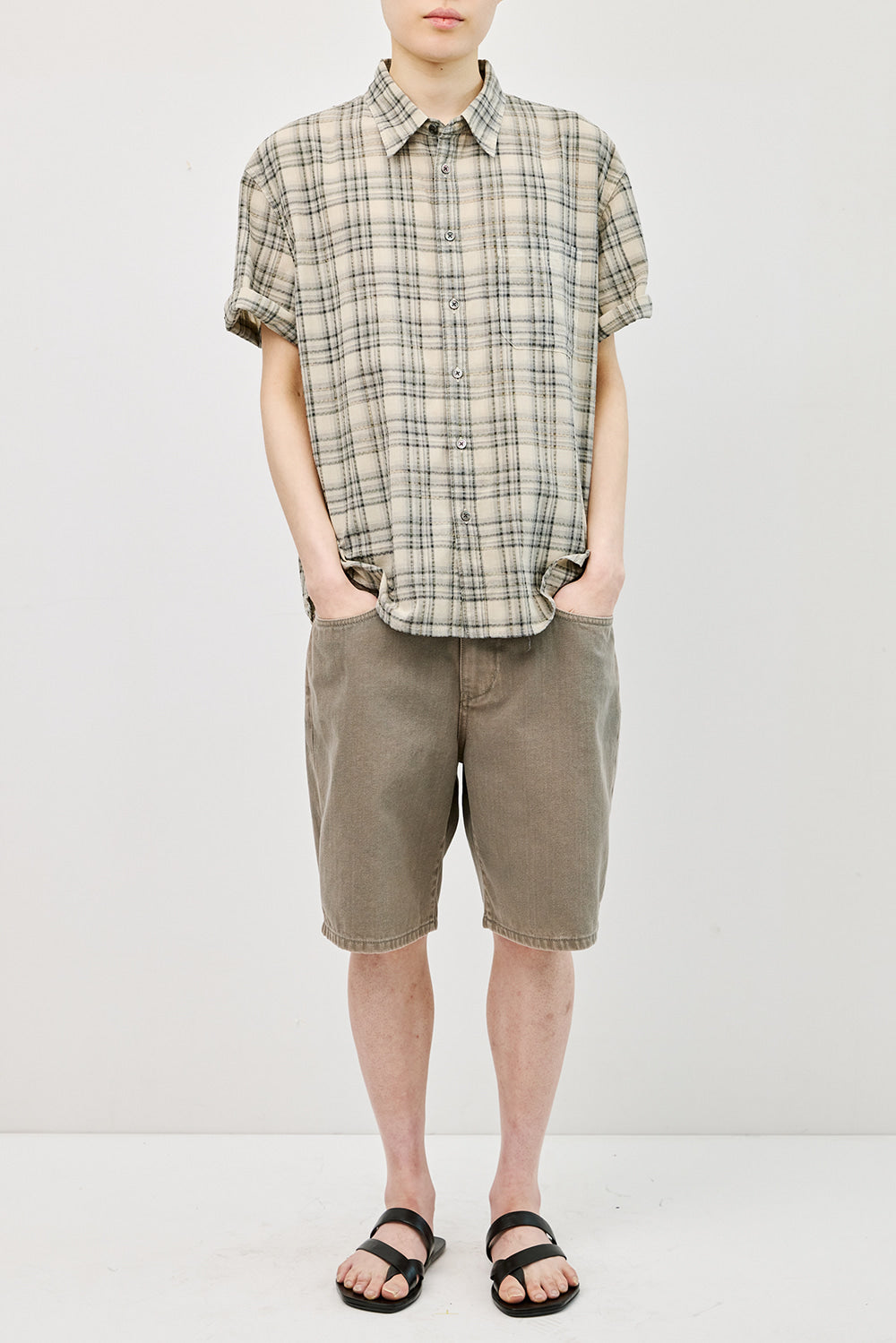 Hatchingroom - Arrow Shirt Over Dyed Check (Butter) product image 10 | TRAB K-Fashion Australia
