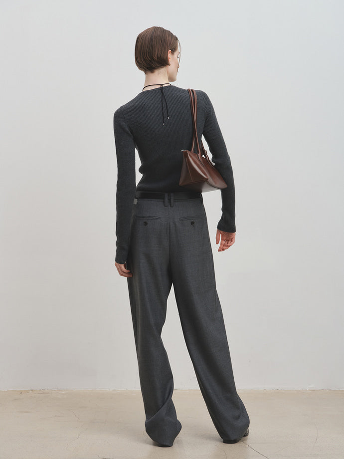 Tonywack - Pleated Wool Tailored Pants (Grey) product image 3 | TRAB K-Fashion Australia