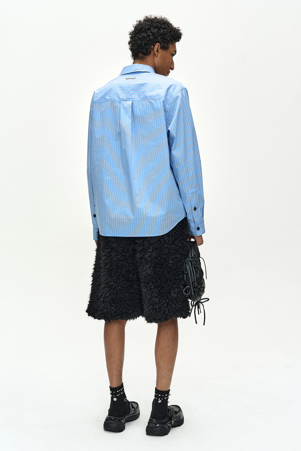 Andersson Bell - Asymmetric Layered Shirt (Blue/Blue Stripe) product image 3 | TRAB K-Fashion Australia