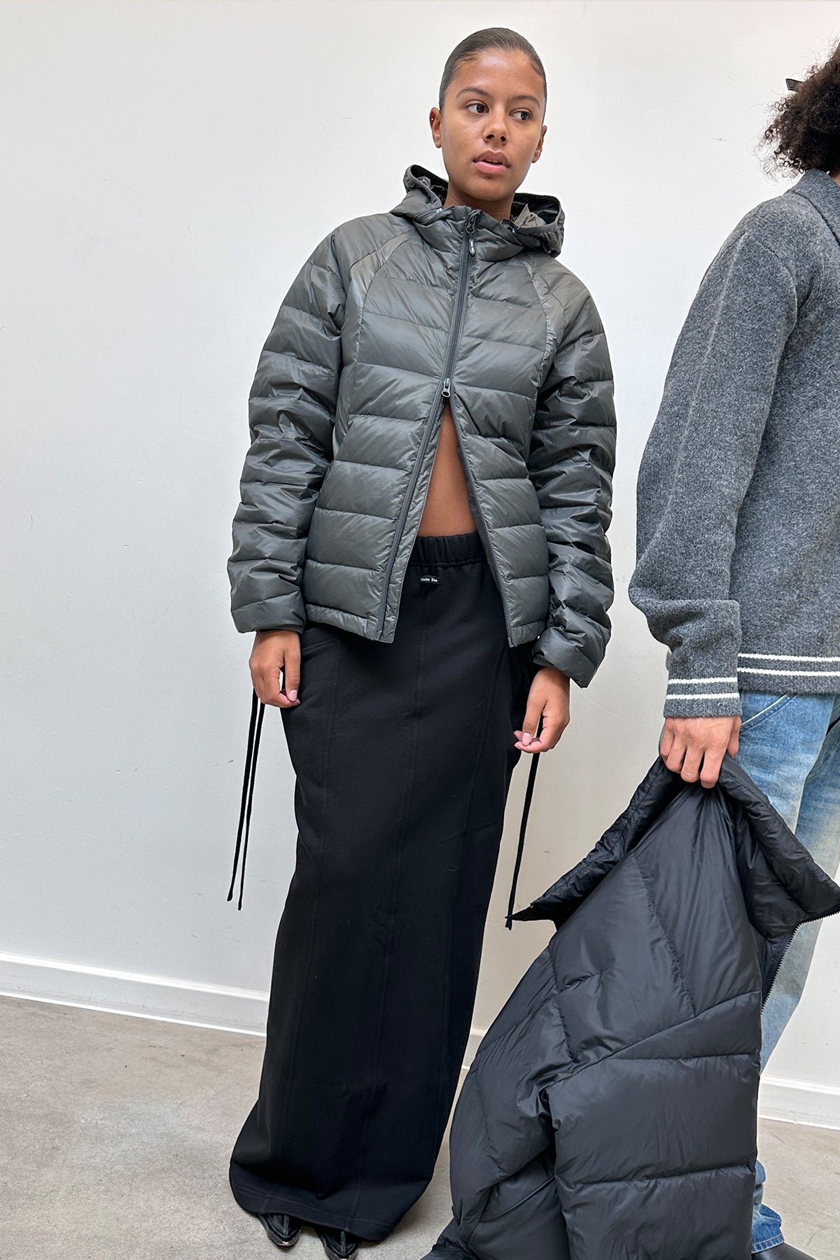 Matin Kim - Washed String Cargo Sweatskirt (Black) product image 7 | TRAB K-Fashion Australia