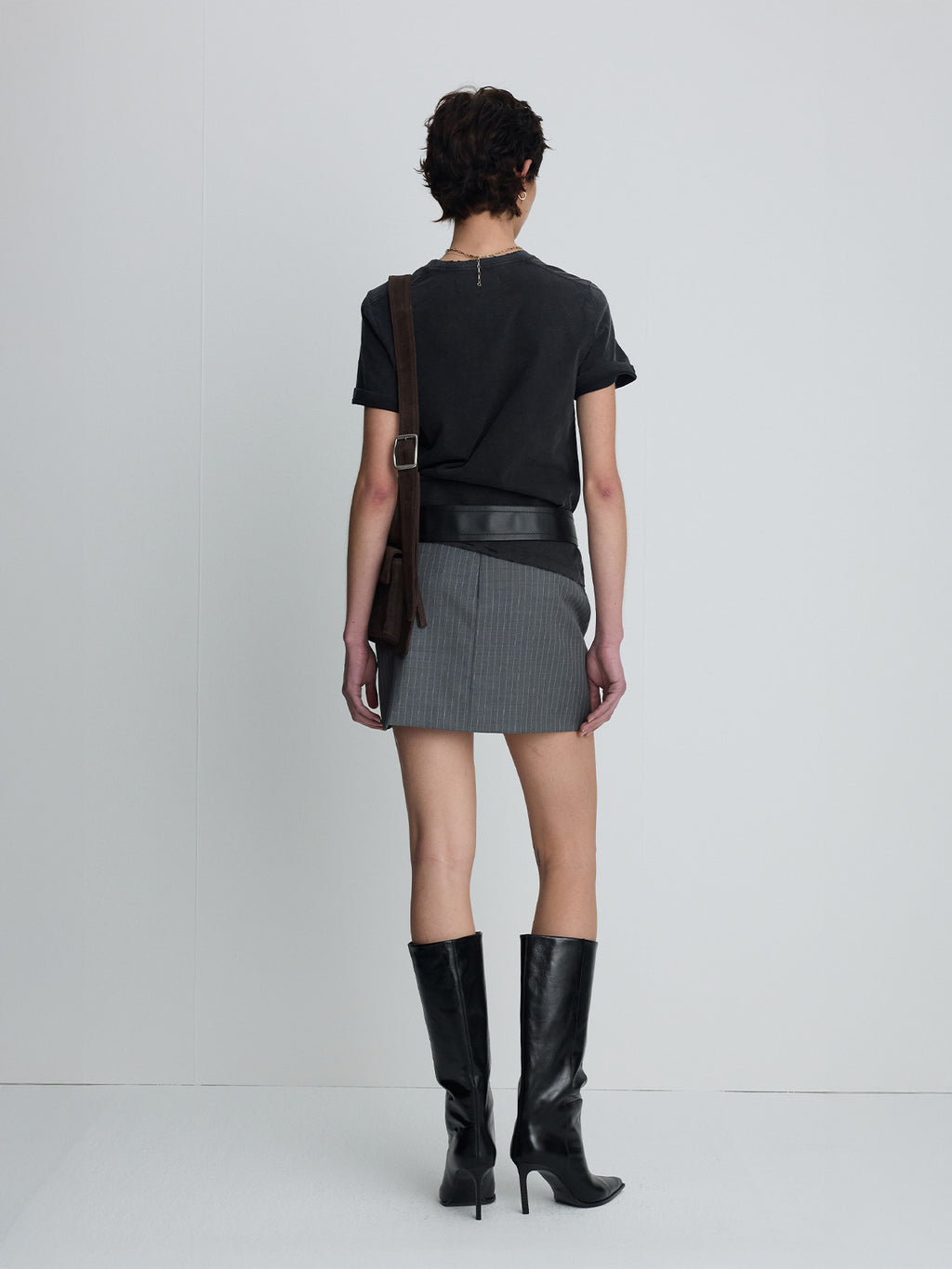 Tonywack - Wool Pin Striped Mini Skirt (Grey Pinstripe) product image 6 | TRAB K-Fashion Australia