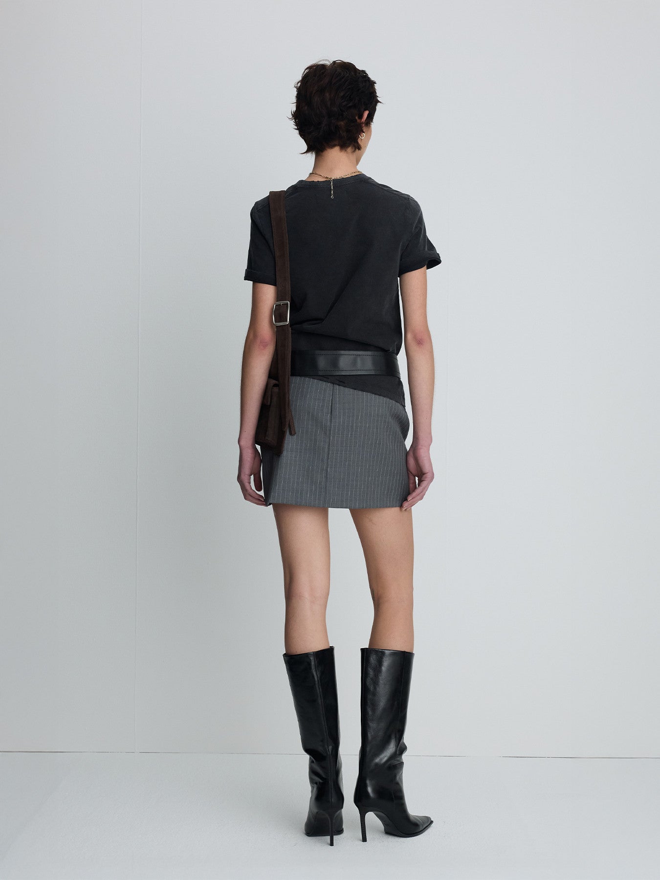 Tonywack - Wool Pin Striped Mini Skirt (Grey Pinstripe) product image 6 | TRAB K-Fashion Australia