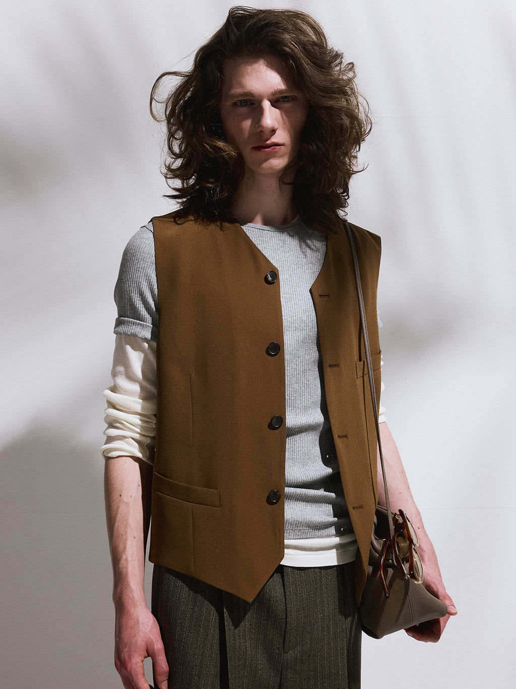 Recto - Strap Detail Suit Vest (Ochre) product image 4 | TRAB K-Fashion Australia