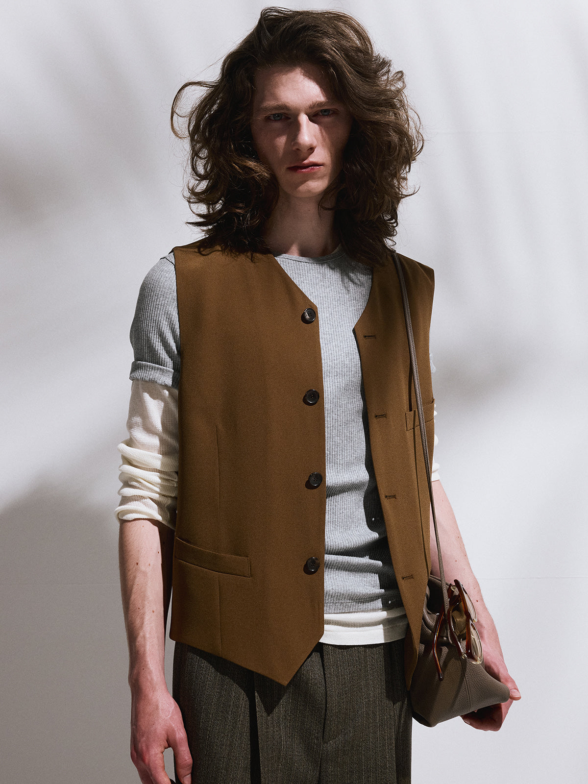 Recto - Strap Detail Suit Vest (Ochre) product image 4 | TRAB K-Fashion Australia