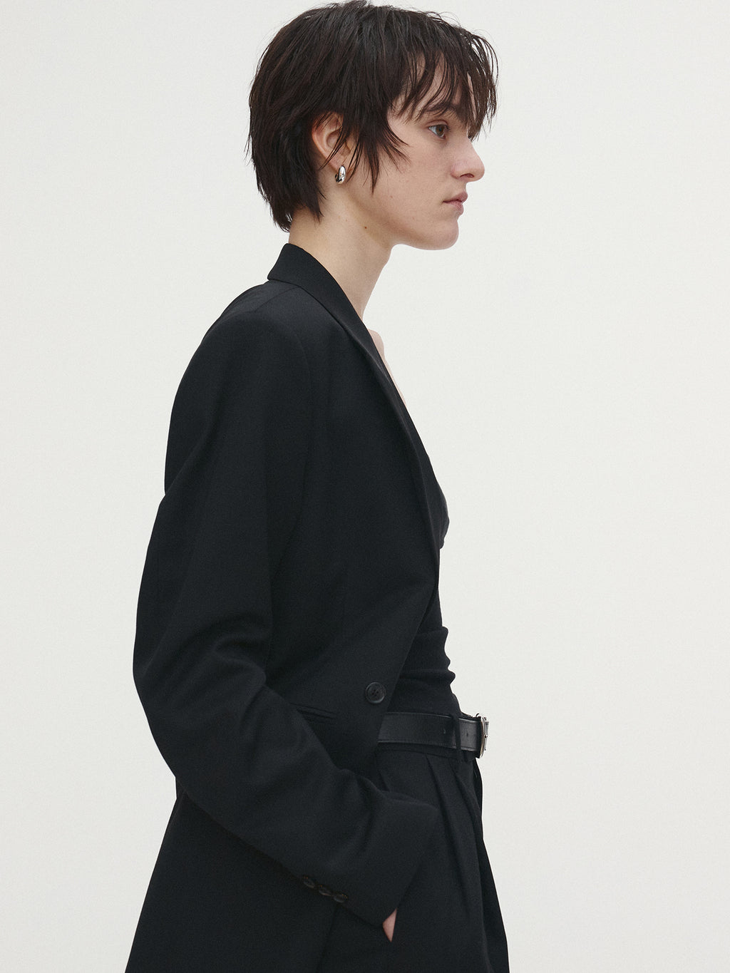 Tonywack - Wool Twill Double-Breasted Tailored Blazer (Black) product image 1 | TRAB K-Fashion Australia