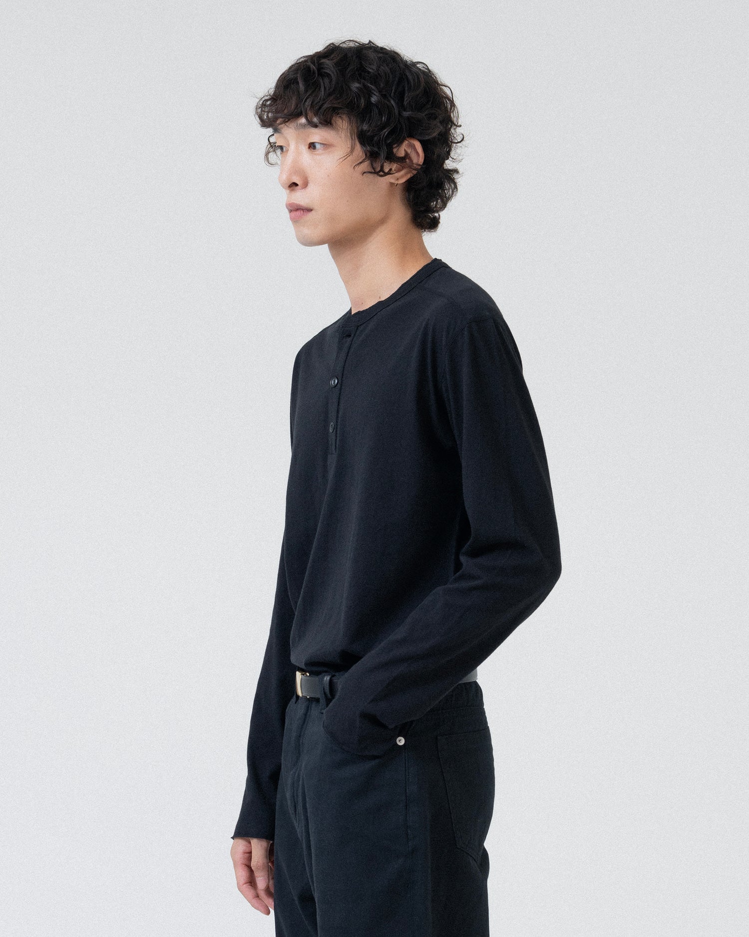 Brownyard - Henley Neck Long Sleeve (Black) product image 2 | TRAB K-Fashion Australia