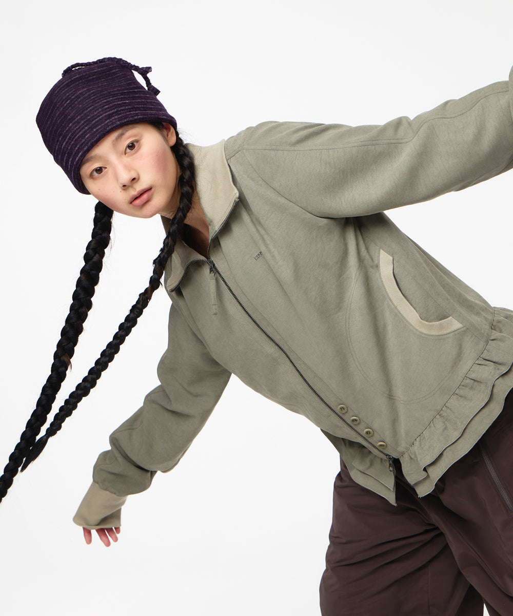Coyseio - Tone-Mix Shirring Hem Jacket (Light Green) product image 3 | TRAB K-Fashion Australia