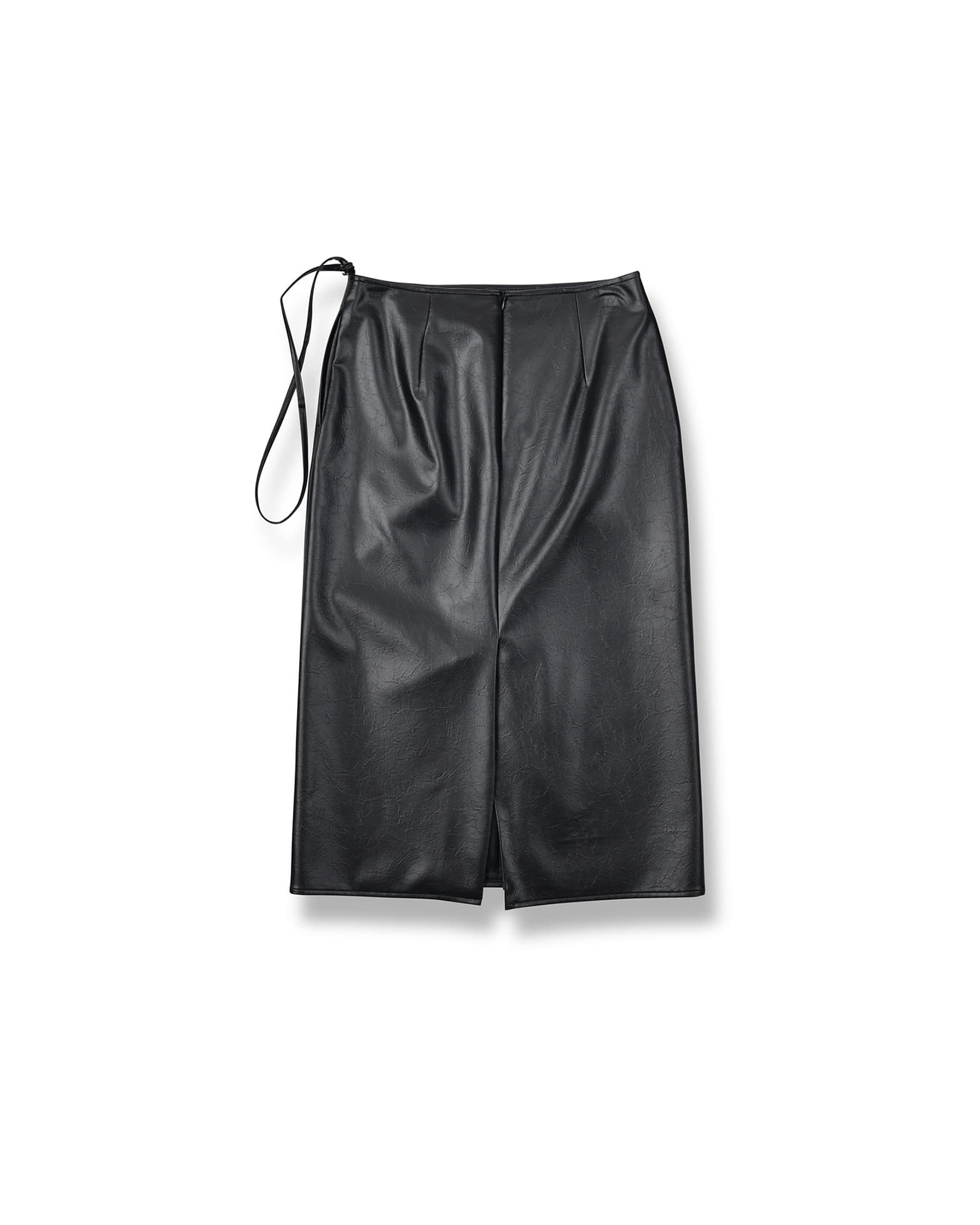 Brownyard - Crack Leather Midi Skirt (Black) product image 5 | TRAB K-Fashion Australia