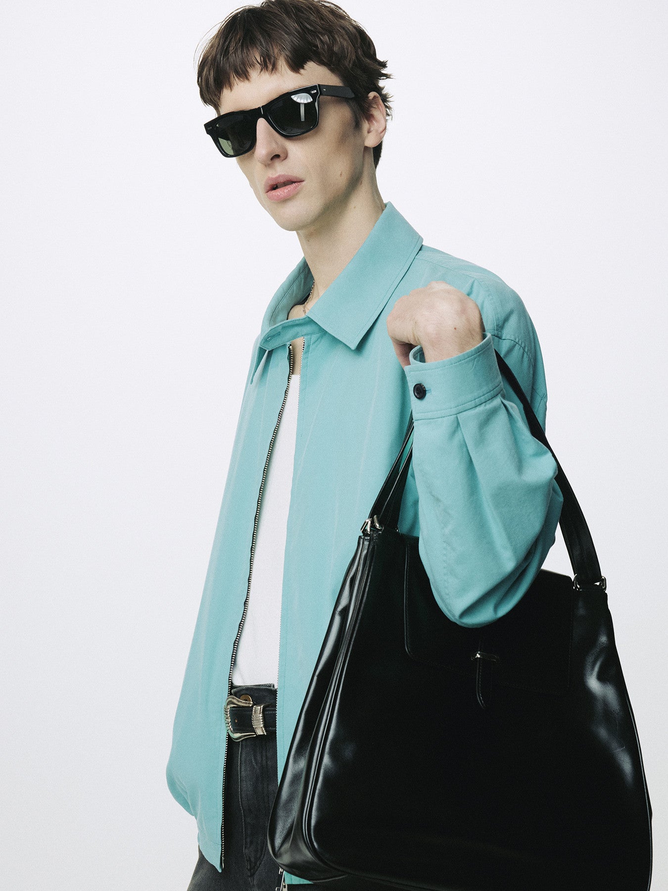 Tonywack - Washed Cotton Lyocell Blouson Jacket (Turquoise) product image 7 | TRAB K-Fashion Australia