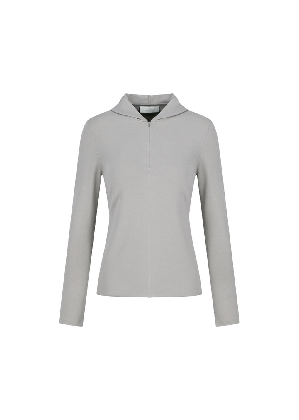 Amomento - Half Zip-up Knit Hoodie (Grey Beige) product image 3 | TRAB K-Fashion Australia