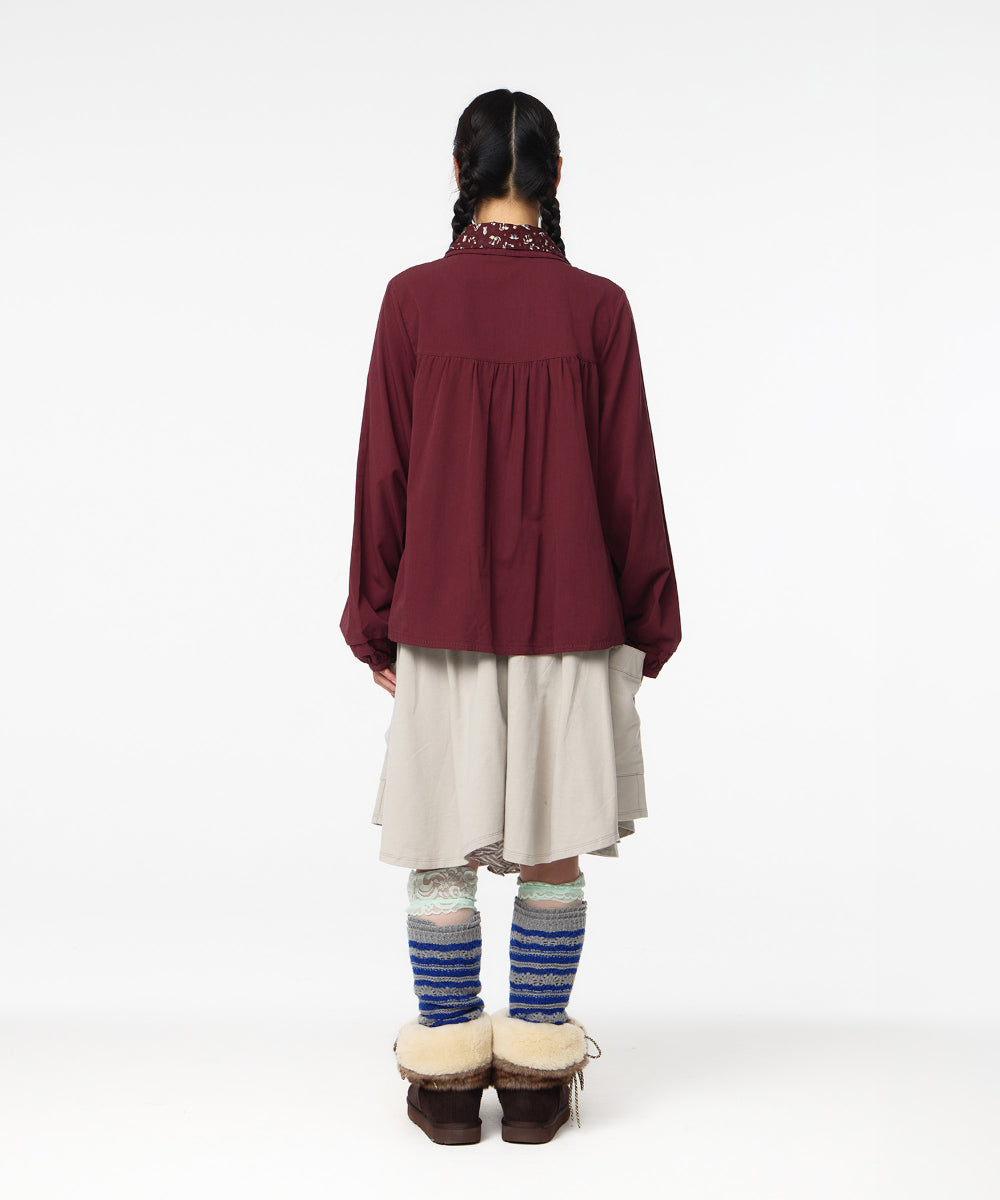 Coyseio - Graphic Round Collar Shirt (Wine) product image 12 | TRAB K-Fashion Australia