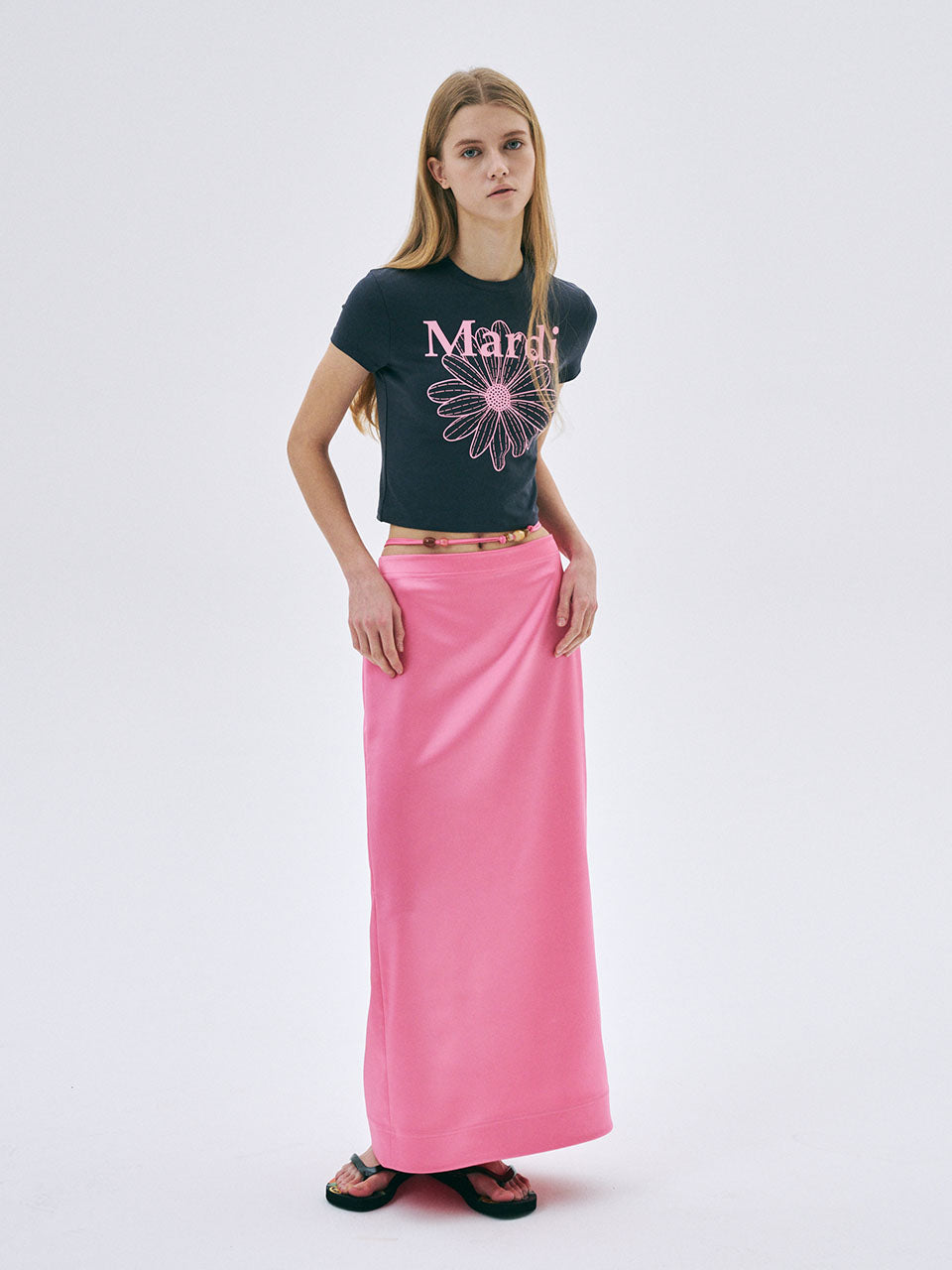Mardi Mercredi - Maxi Natural Stone Skirt (Pink) product image 1 | TRAB K-Fashion Australia