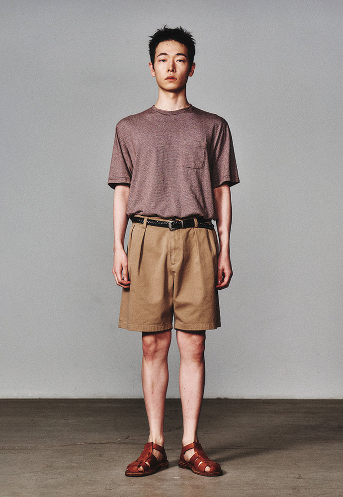 Art if acts - Washed Stripe Pocket S/S Tee (Brown/Grey) product image 2 | TRAB K-Fashion Australia