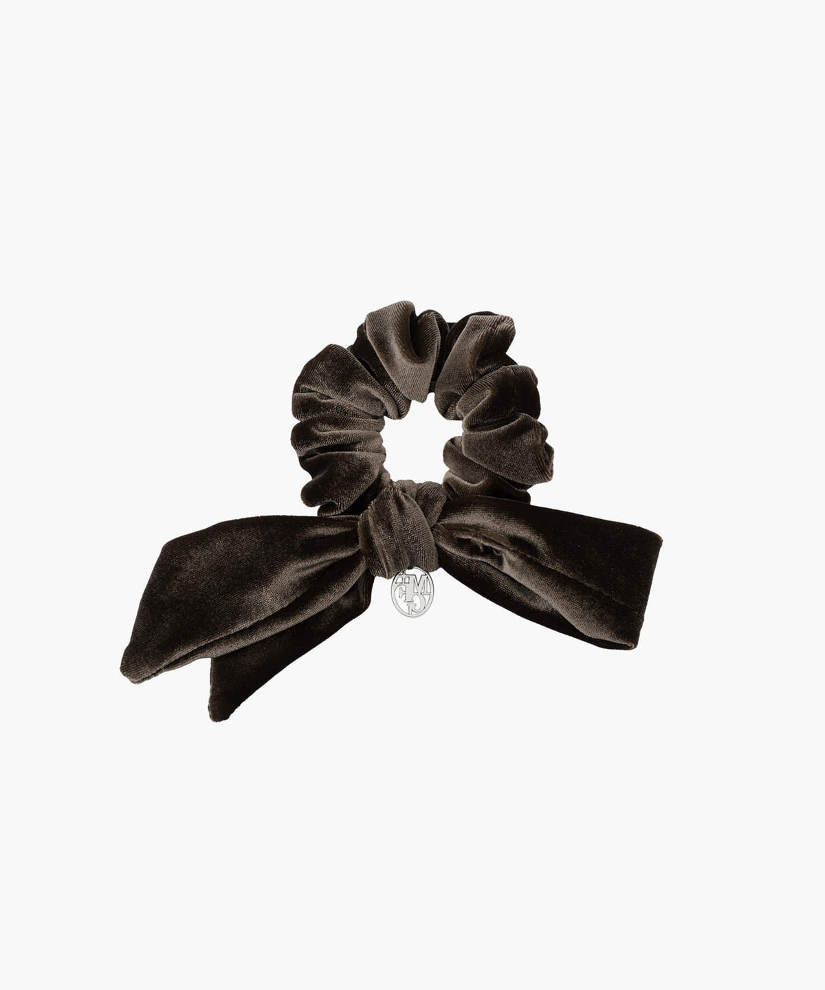 Marithe & Francois Girbaud - Circle Logo Big Ribbon Velvet Scrunchie (Brown) product image 2 | TRAB K-Fashion Australia