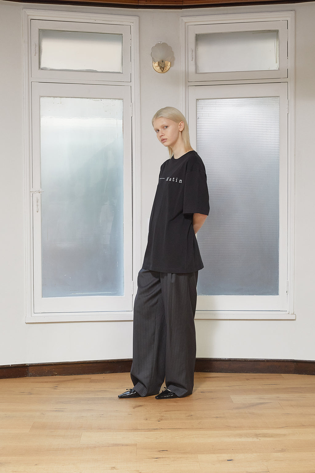Matin Kim - Half Text Logo Top (Black) product image 9 | TRAB K-Fashion Australia