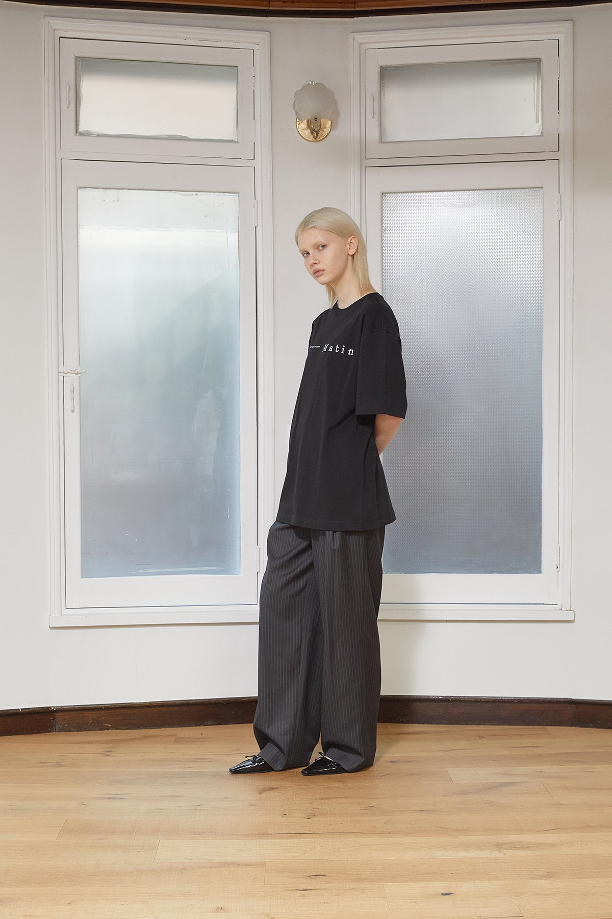 Matin Kim - Half Text Logo Top (Black) product image 9 | TRAB K-Fashion Australia