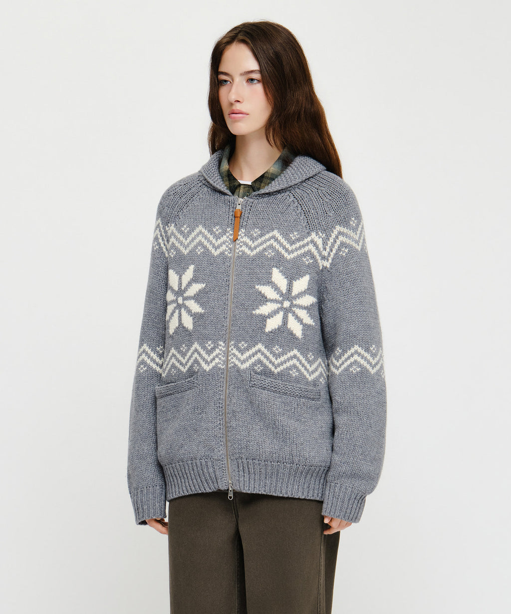 Marithe & Francois Girbaud - Nordic Cowichan Cardigan (Melange Gray) product image 2 | TRAB K-Fashion Australia