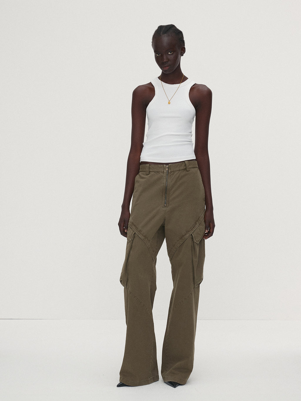 Tonywack - Garment-Dyed Gabardine Wide Cargo Pants (Olive) product image 6 | TRAB K-Fashion Australia