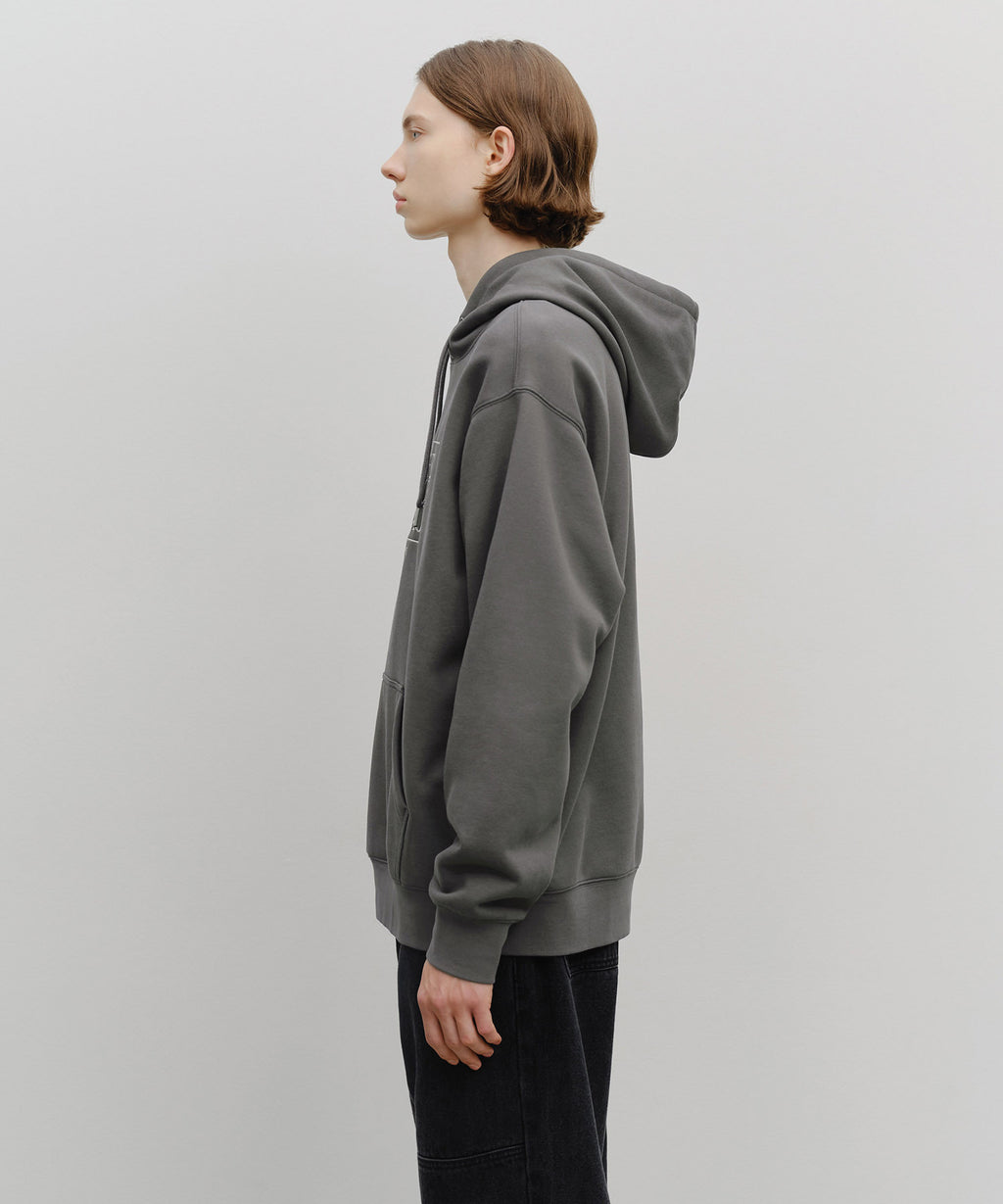 Marithe & Francois Girbaud - Classic Logo Embroidery Hoodie (brushed) (Charcoal) product image 1 | TRAB K-Fashion Australia
