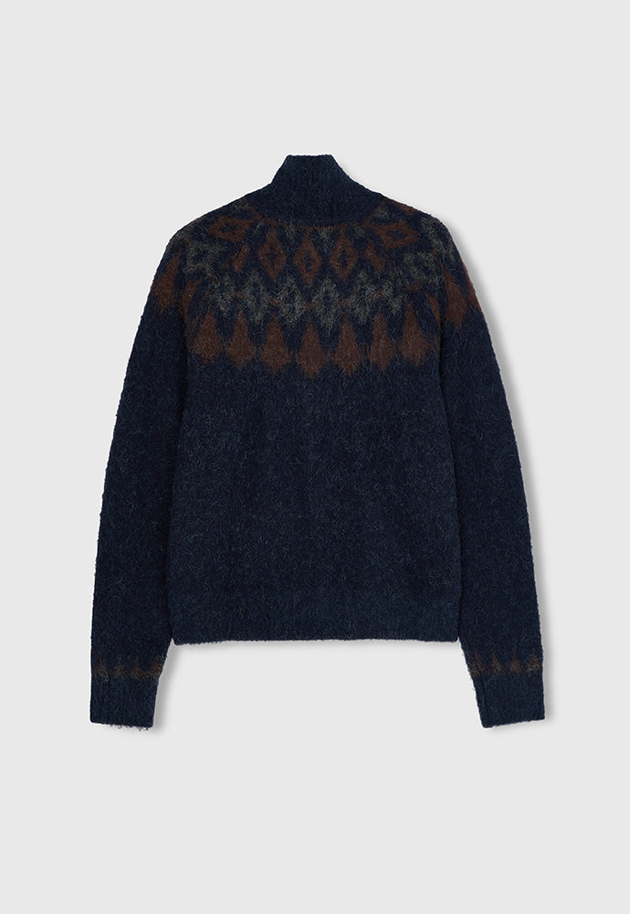 Tonywack - Nordic Mohair Zip Up Knit (Dark Navy) product image 9 | TRAB K-Fashion Australia