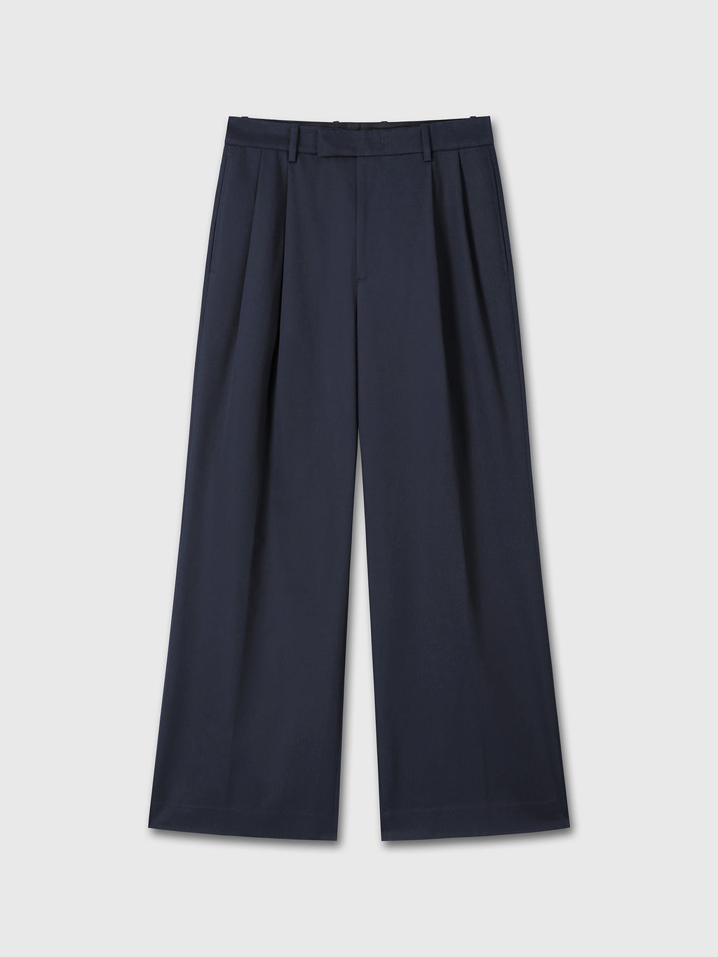 Tonywack - Cotton-Drill Wide Leg Pleated Trousers (Navy) product image 6 | TRAB K-Fashion Australia