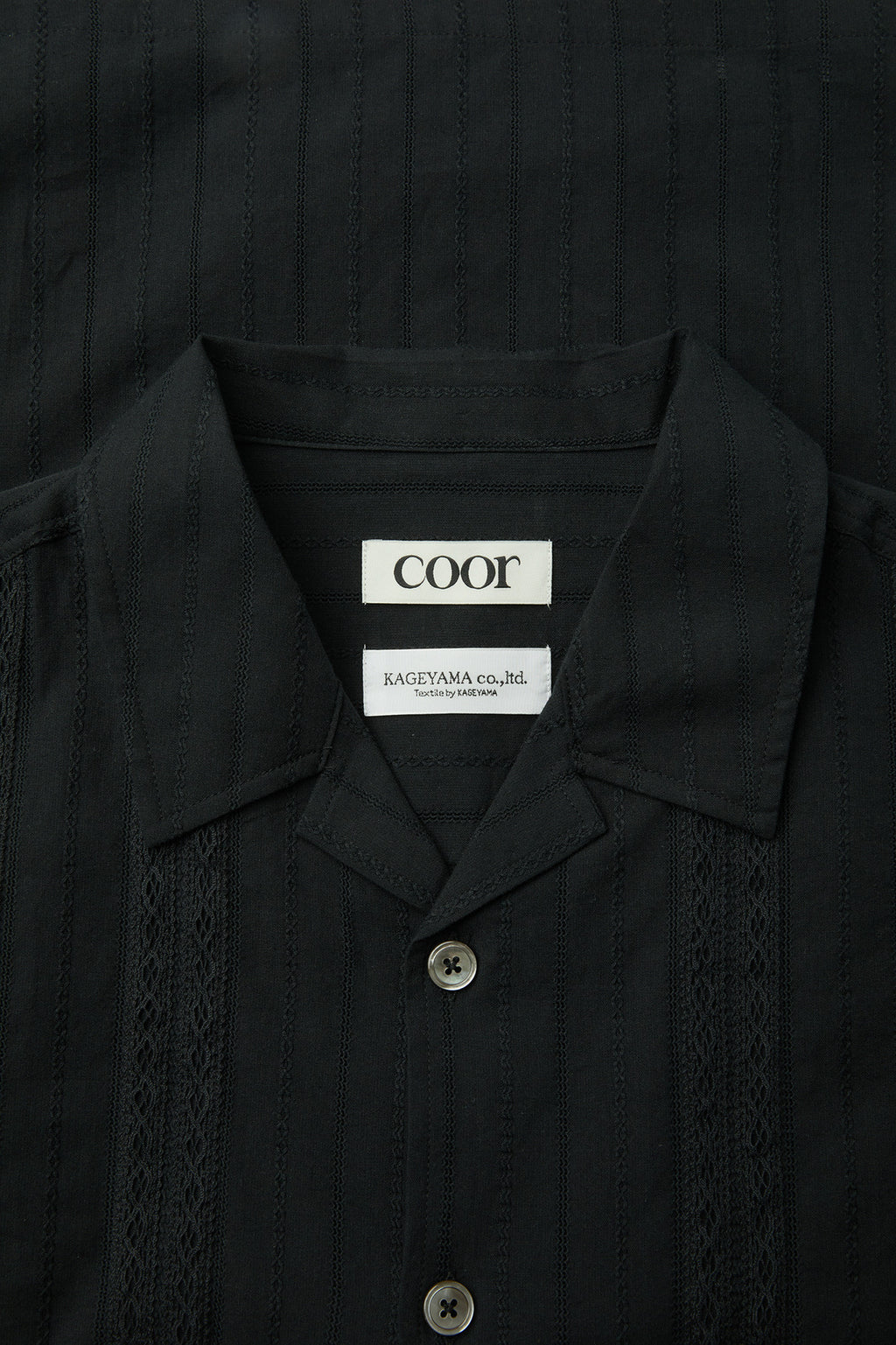Coor - Guayabera Tape Half Shirt (Black) product image 5 | TRAB K-Fashion Australia