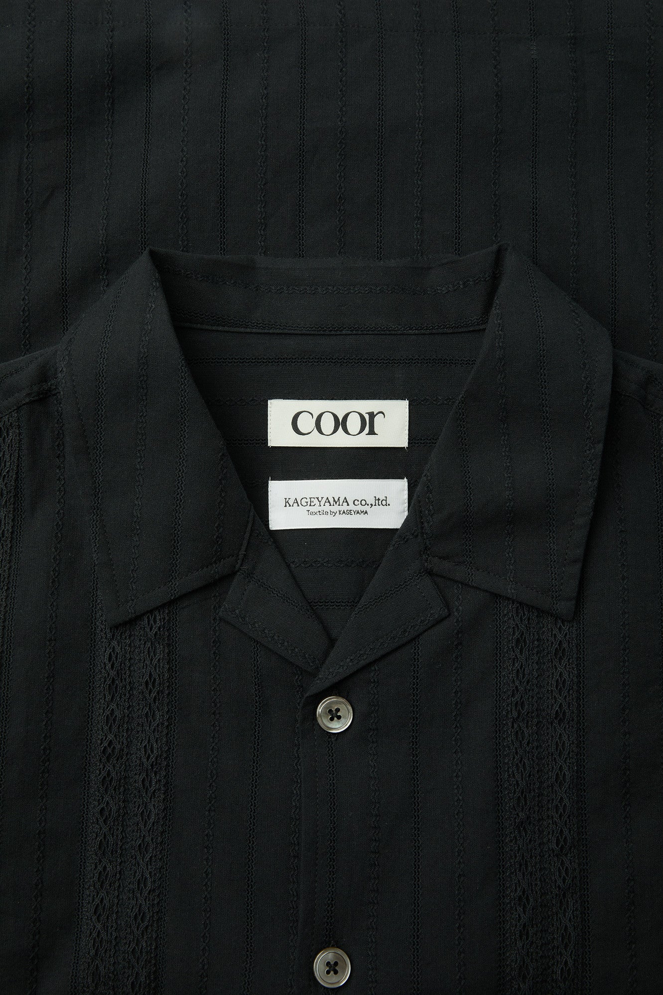 Coor - Guayabera Tape Half Shirt (Black) product image 5 | TRAB K-Fashion Australia