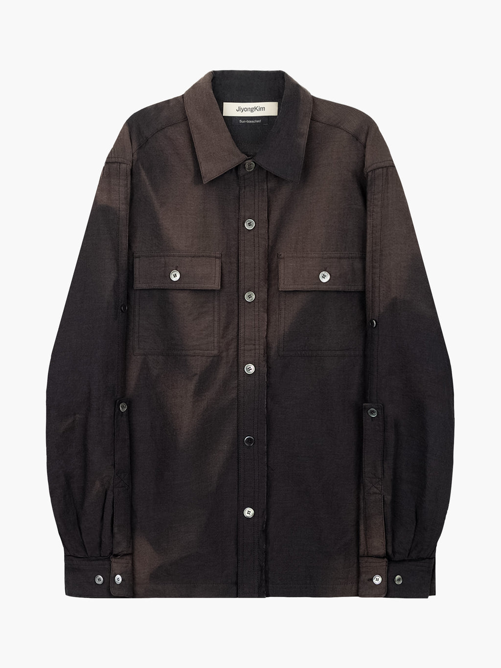 Jiyong Kim - Sun-Bleached Raw-Edge Shirt (Black) product image 10 | TRAB K-Fashion Australia
