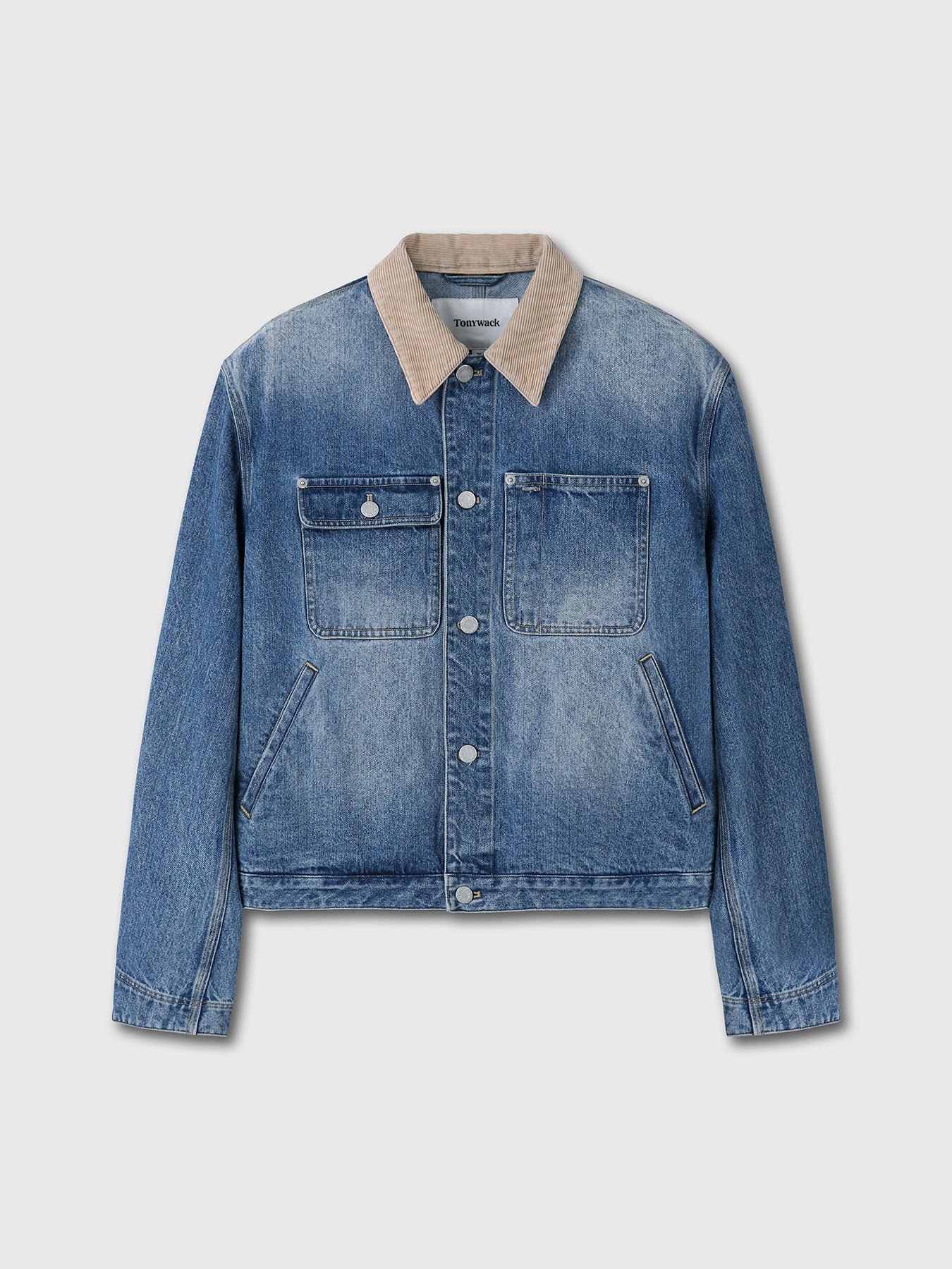 Tonywack - Corduroy Collar Denim Work Jacket (Washed Blue) product image 8 | TRAB K-Fashion Australia