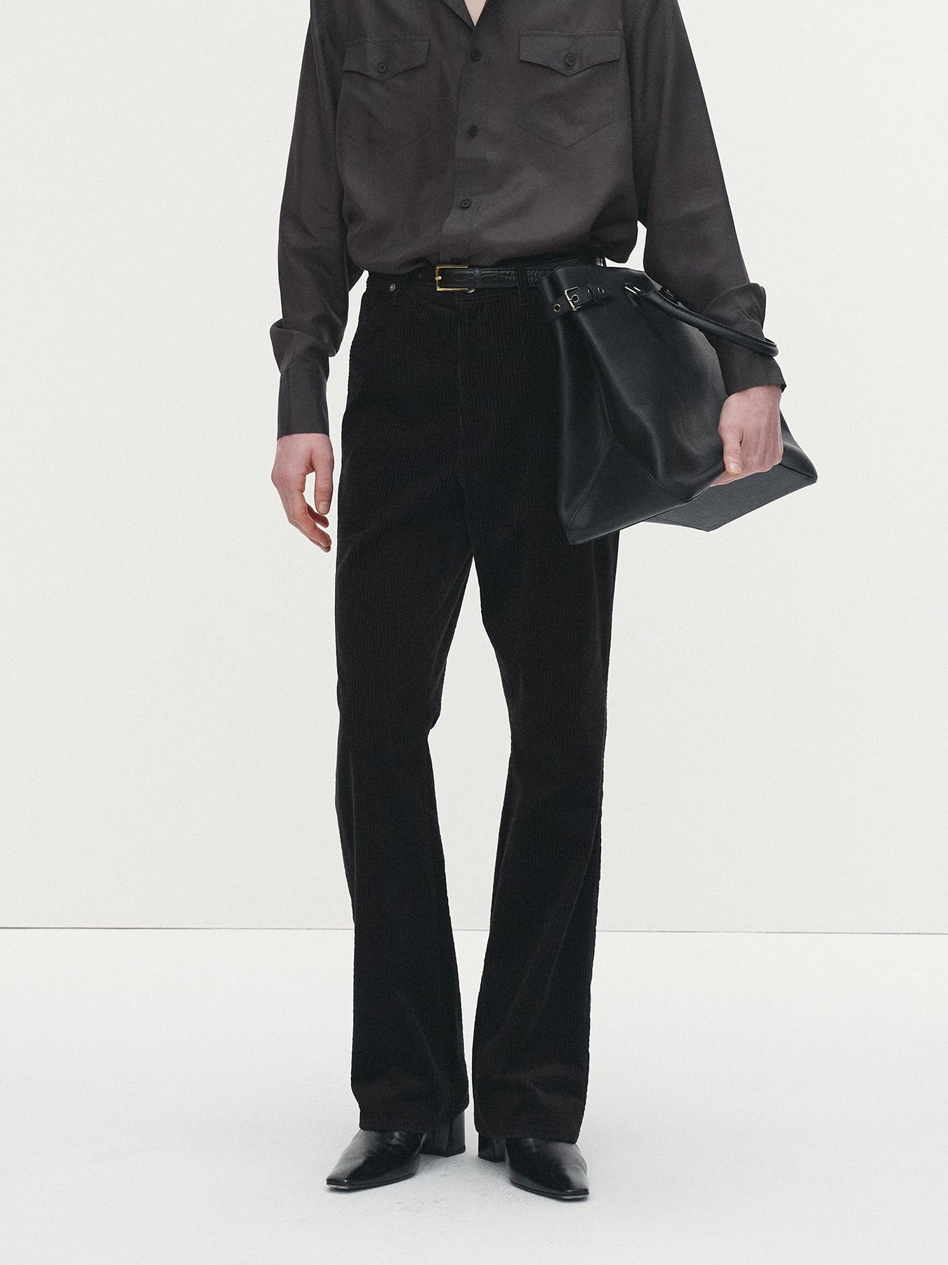 Tonywack - Velvet Corduroy Flared Pants Japanese Fabric (Black) product image 6 | TRAB K-Fashion Australia