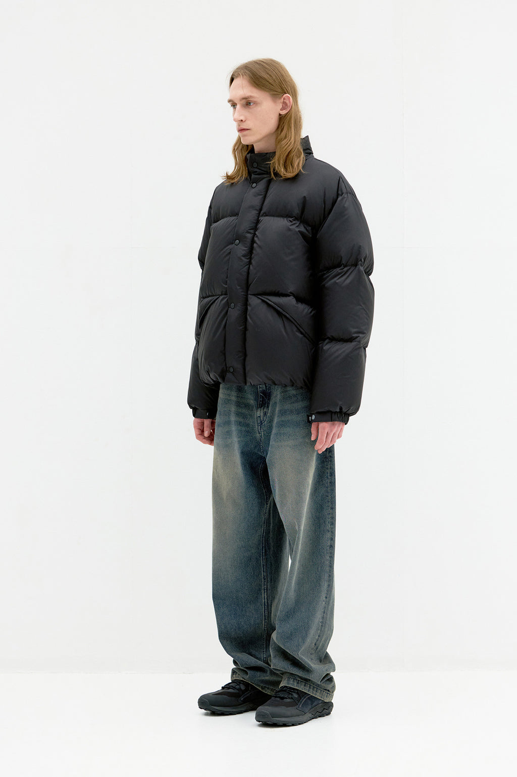 Coor - Majo-Tech Stand Collar Down Jumper (Black) product image 3 | TRAB K-Fashion Australia
