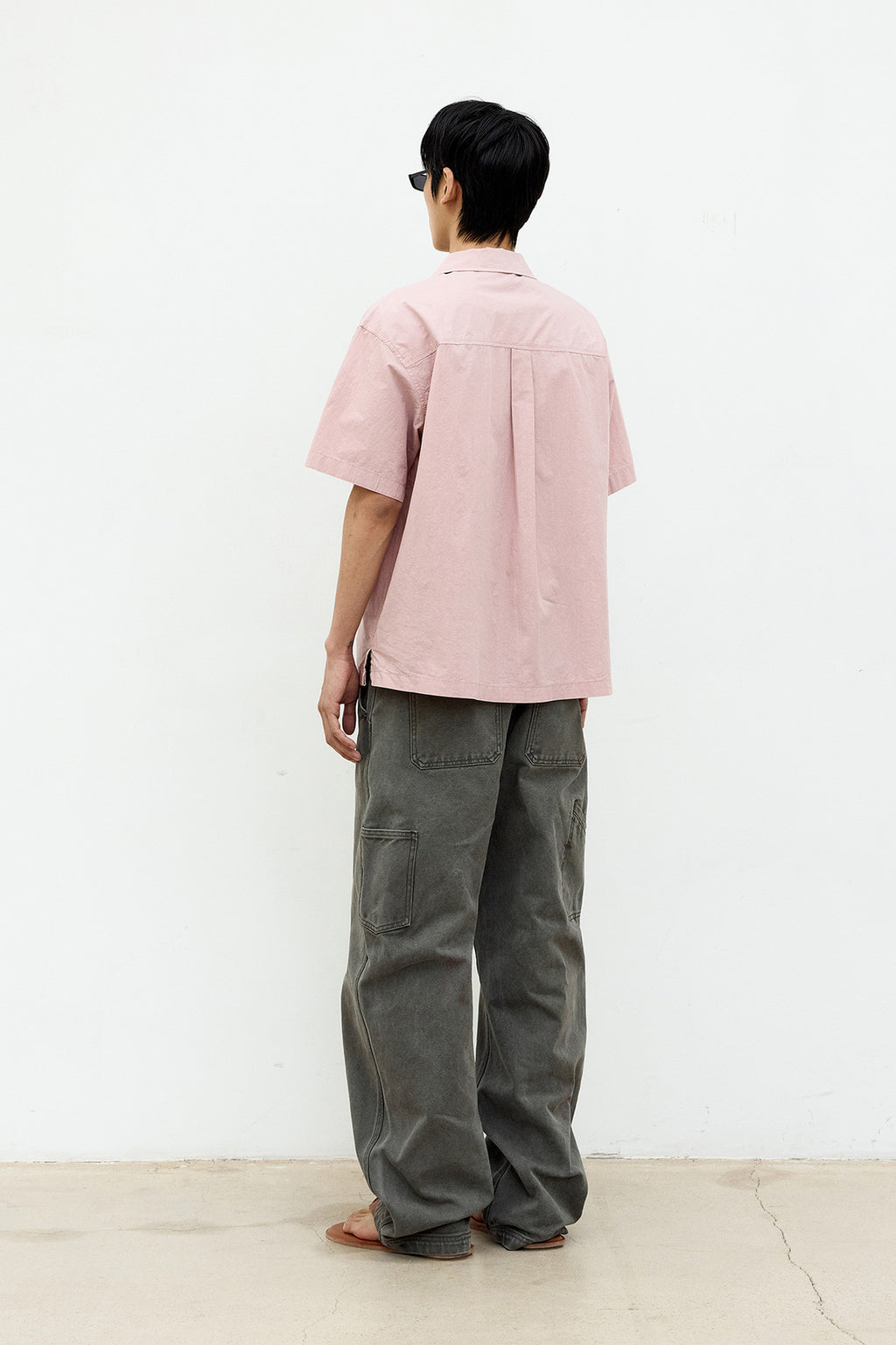 Coor - One-Pocket Garment Washed Half Shirt (Indi Pink) product image 4 | TRAB K-Fashion Australia
