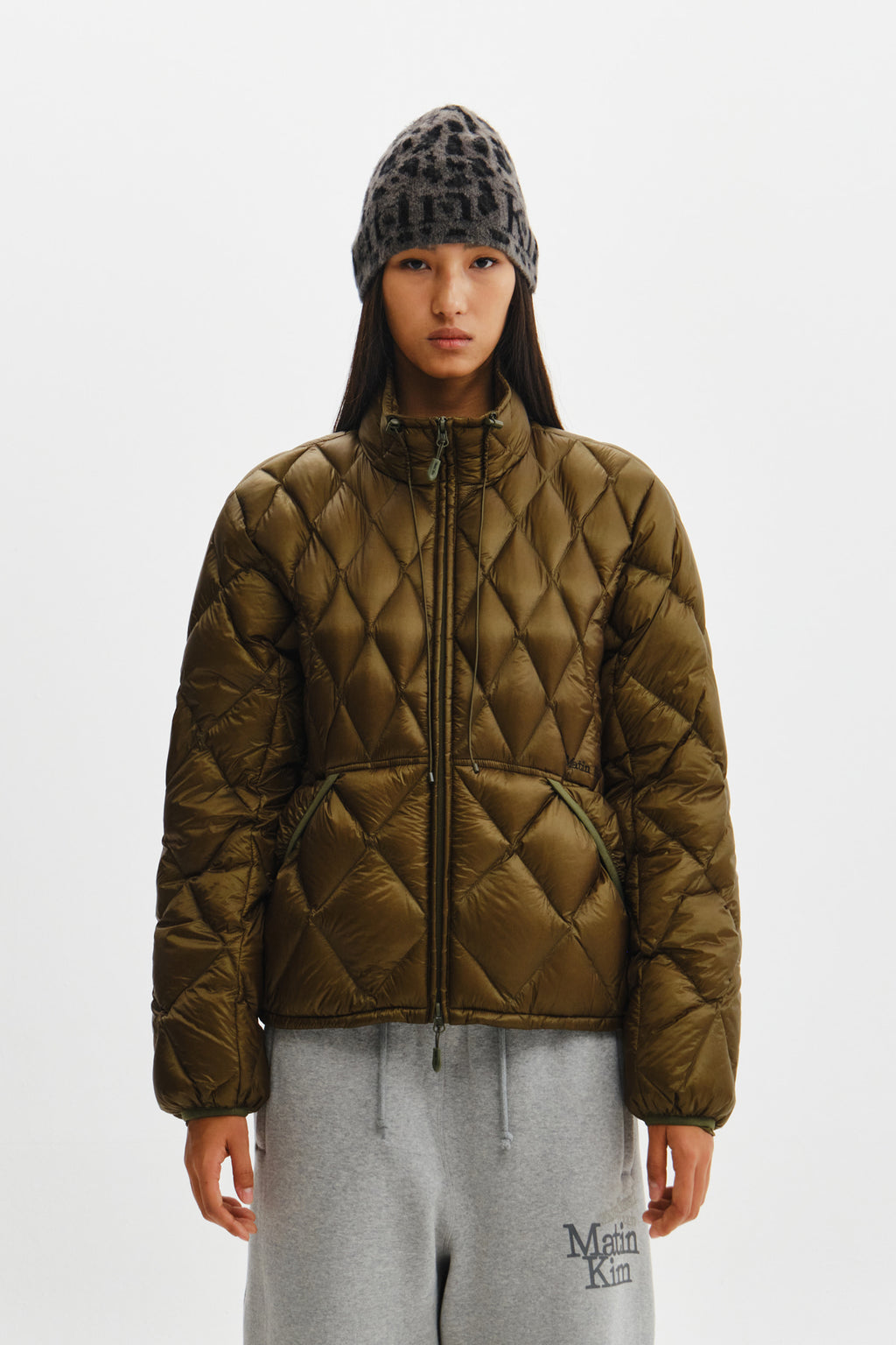 Matin Kim - Mix Quilted Light Down Jumper (Khaki) product image 7 | TRAB K-Fashion Australia