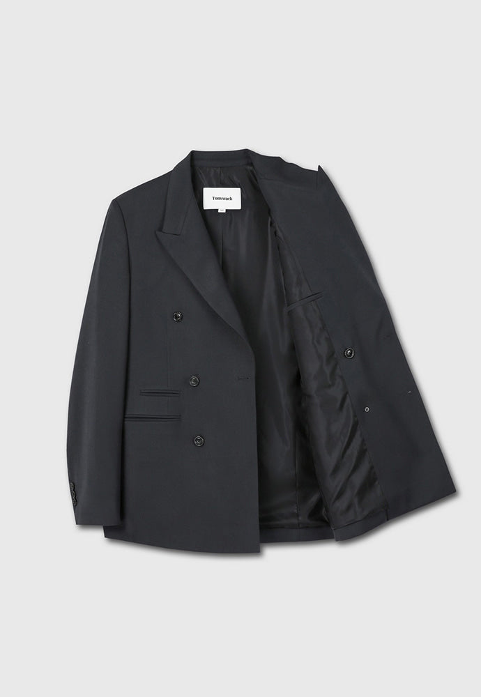 Tonywack - Wool Twill Double-Breasted Tailored Blazer (Carbon Grey) product image 7 | TRAB K-Fashion Australia